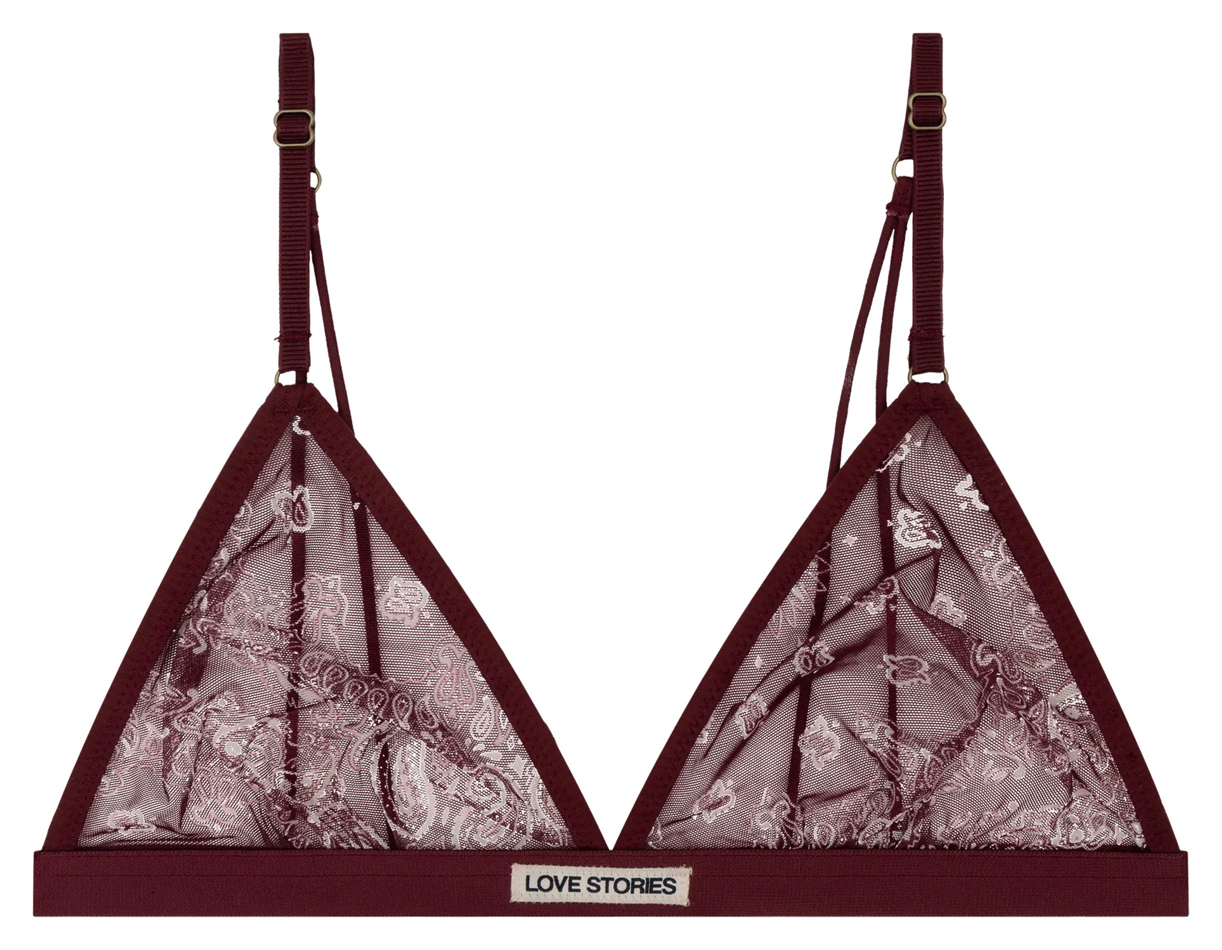 Soutien-gorge triangle imprimé LOVE STORIES Prune