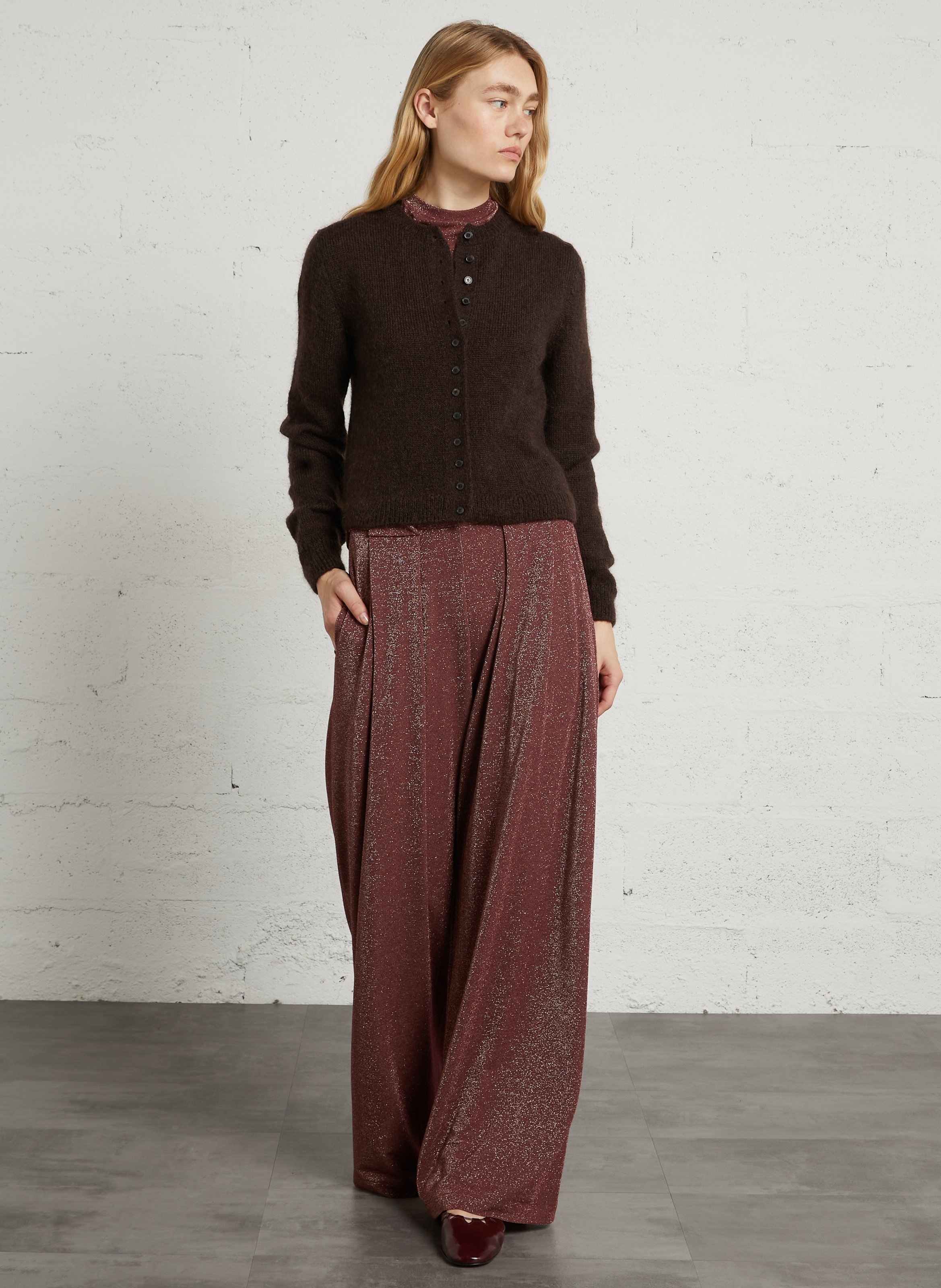 Blend of mohair and merino wool vest MASSCOB Brown