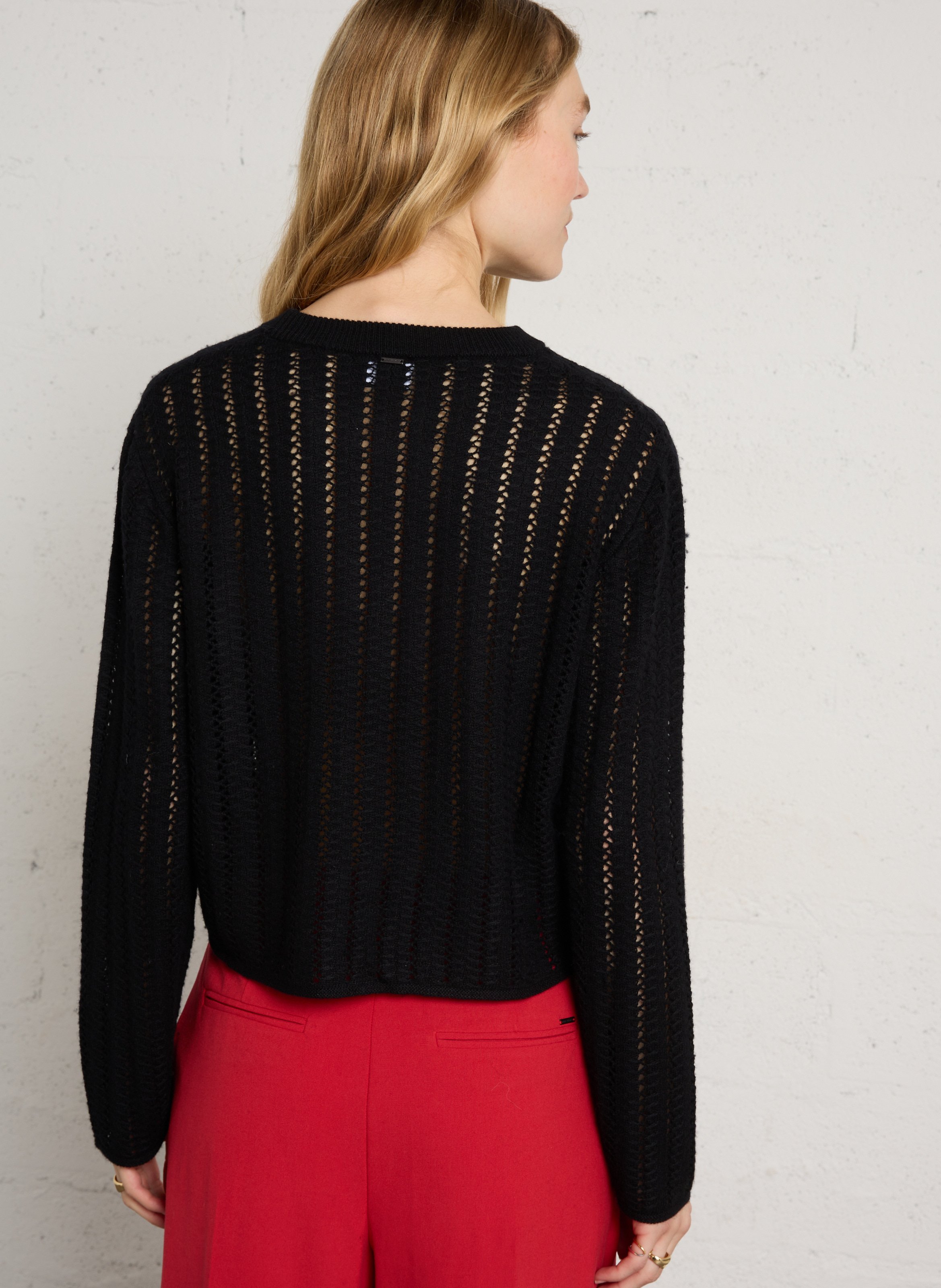 Pull court en laine mélangée IKKS Noir