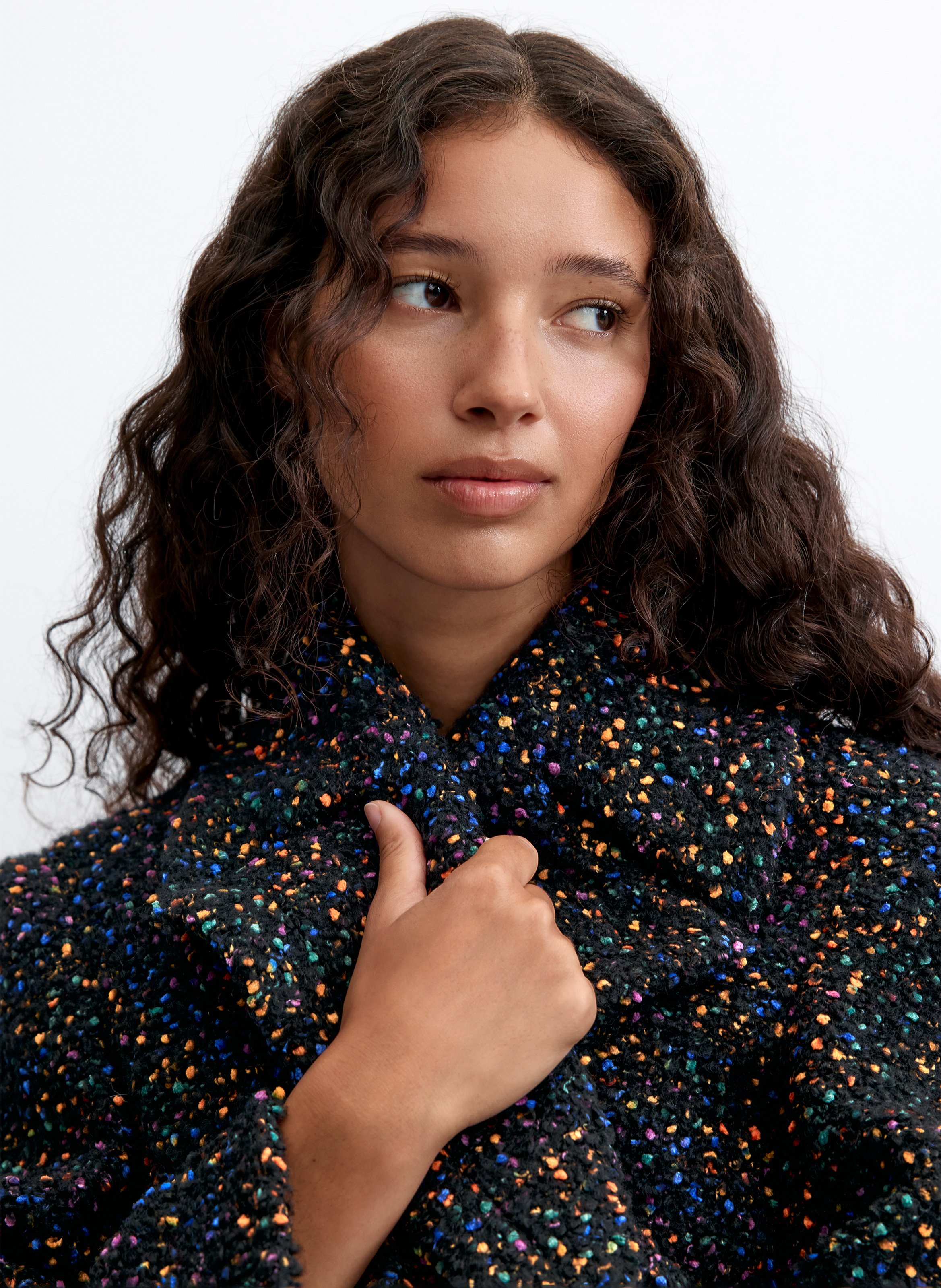 Manteau court col tailleur | Noir DESIGUAL Femme
