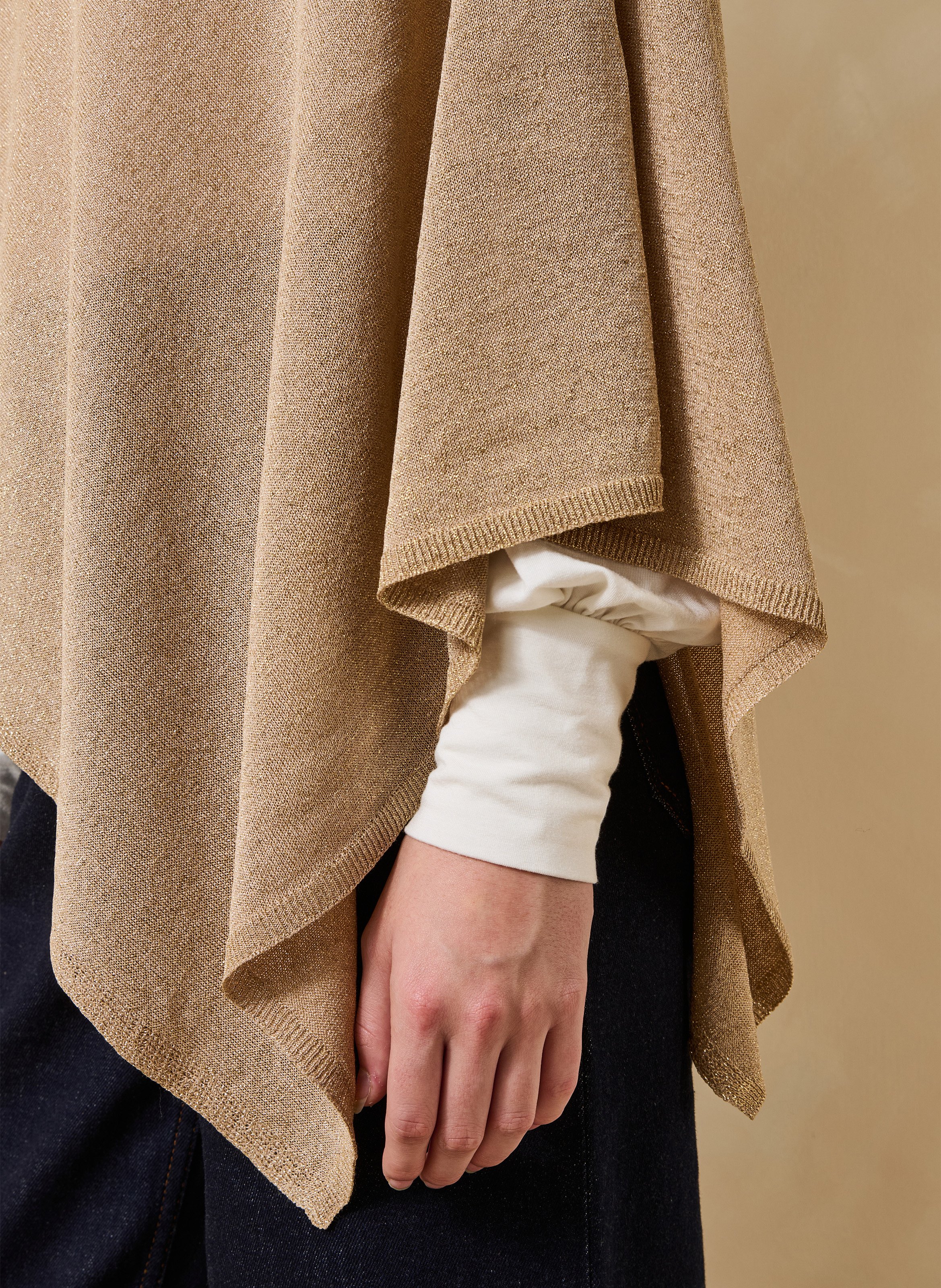 Iridescent poncho LA FEE MARABOUTEE Golden
