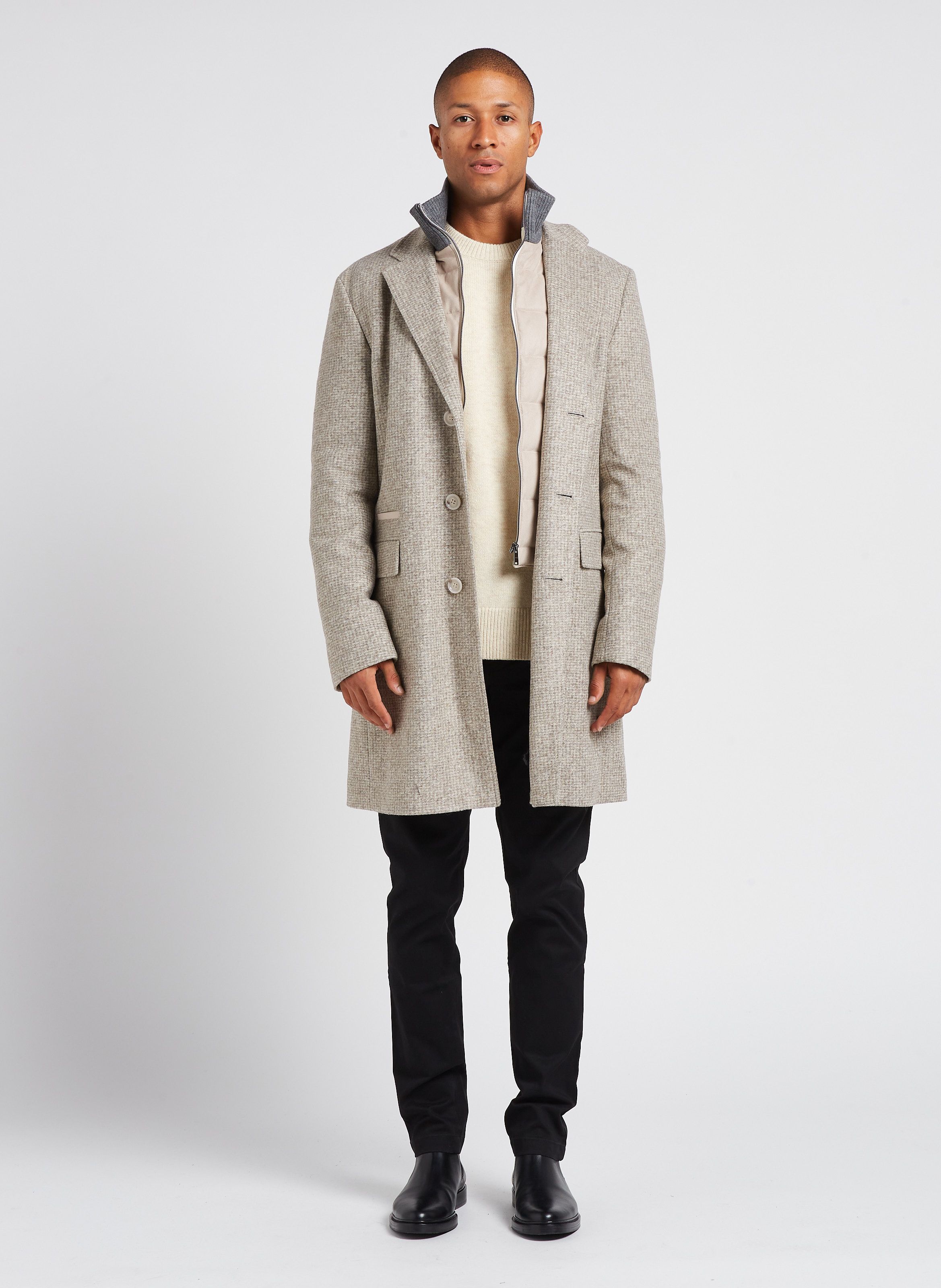 Manteau col montant discount homme