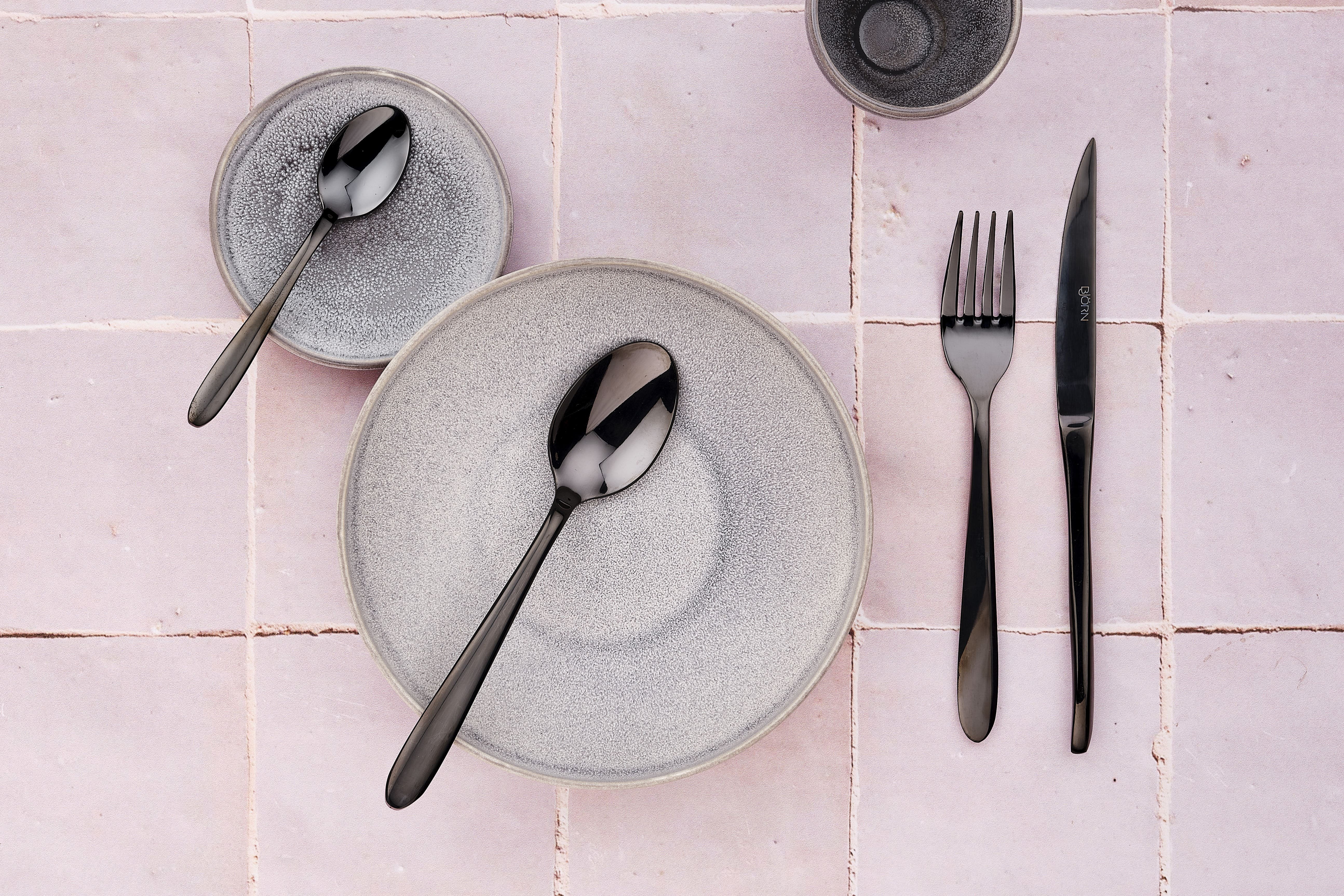 Kaja - black set of 6 teaspoons BJORN Black