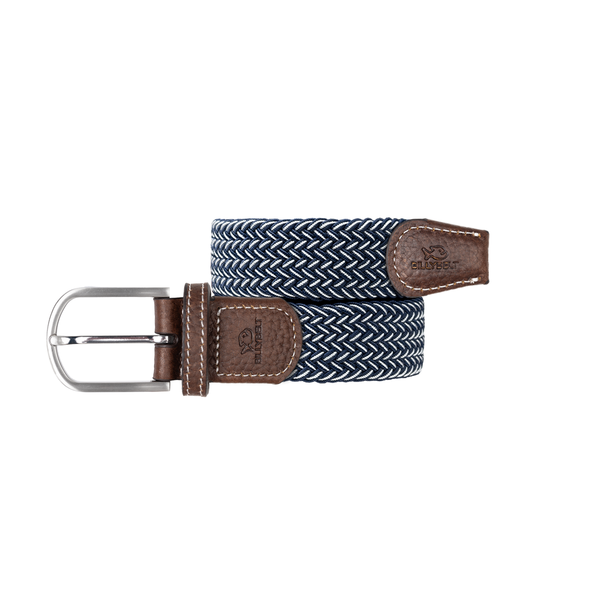 Multicolored braided elastic belt BILLYBELT Blue