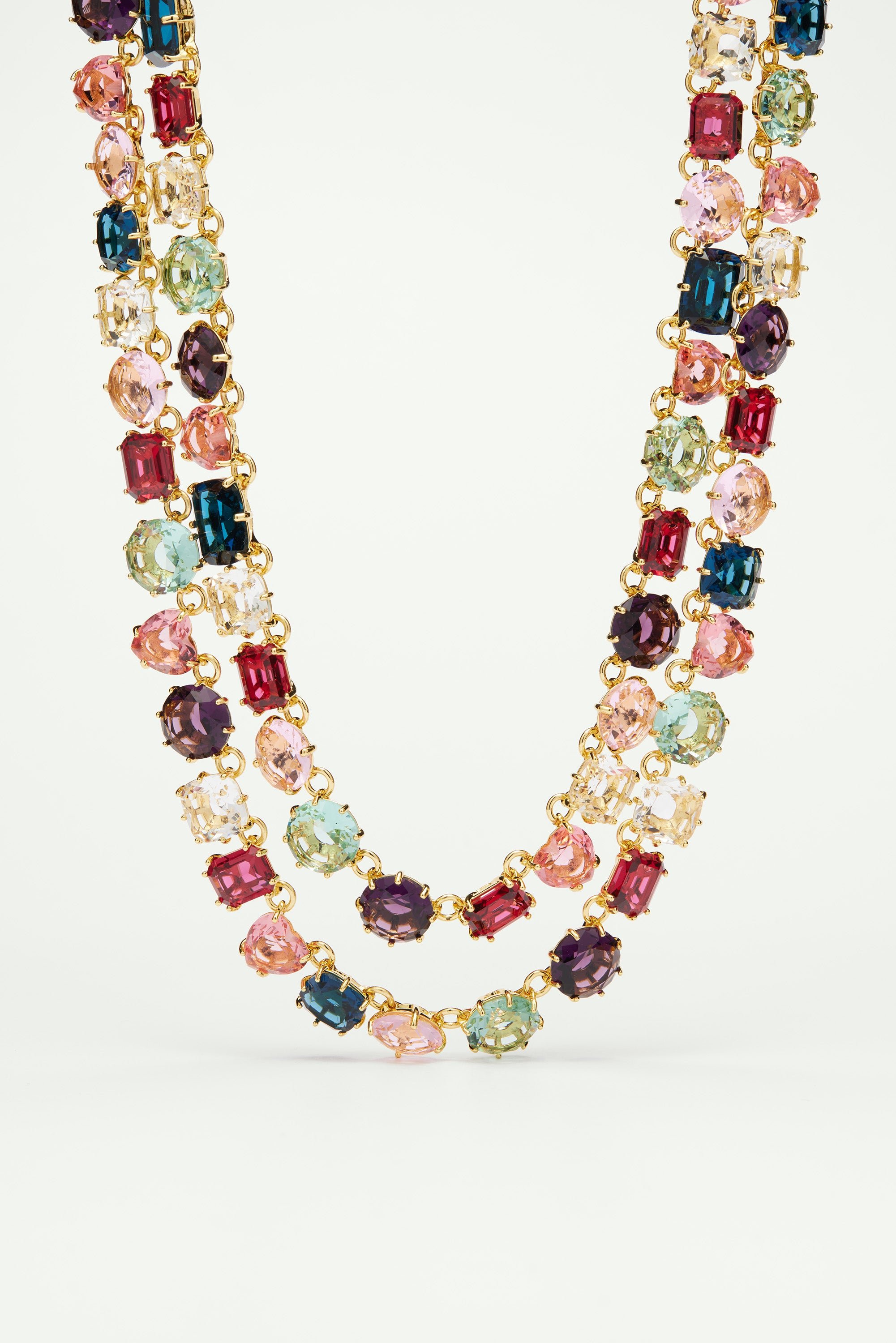 La Diamantine multicolored luxury two-row necklace LES NEREIDES Multicolored