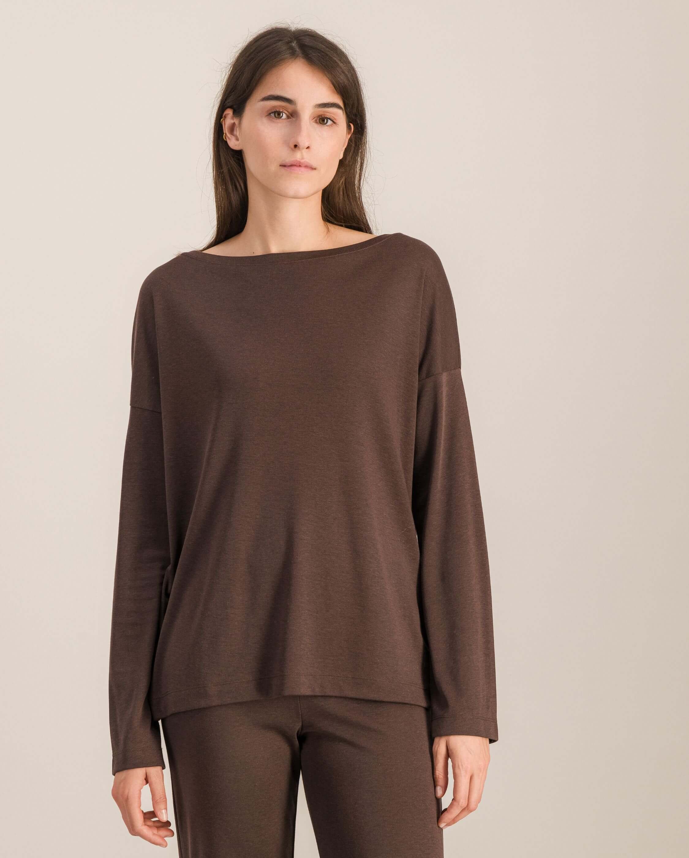 Women's pajama top, chocolate ANGARDE Brown