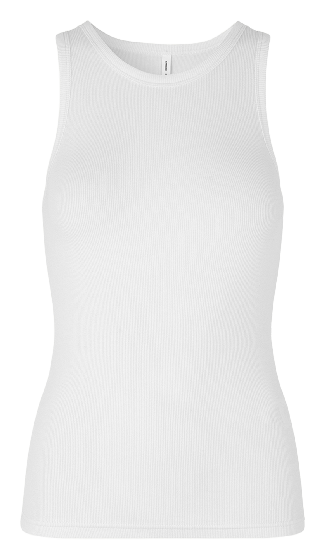 Débardeur col rond côtelé en coton bio SAMSOE SAMSOE Blanc