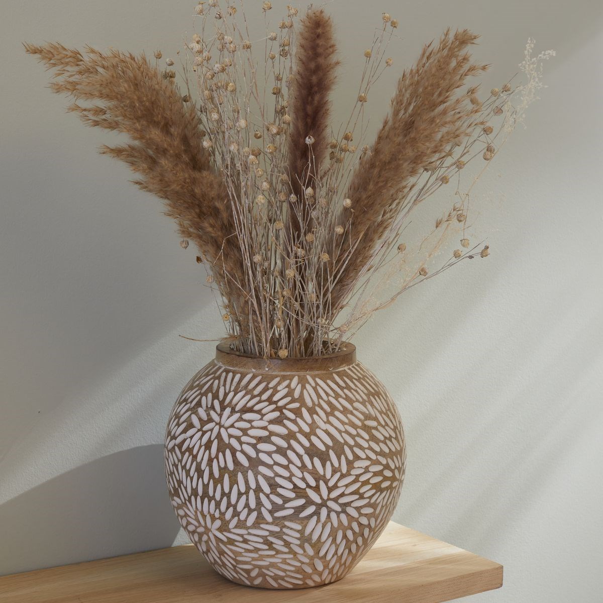 Vase en bois FACTORY Beige