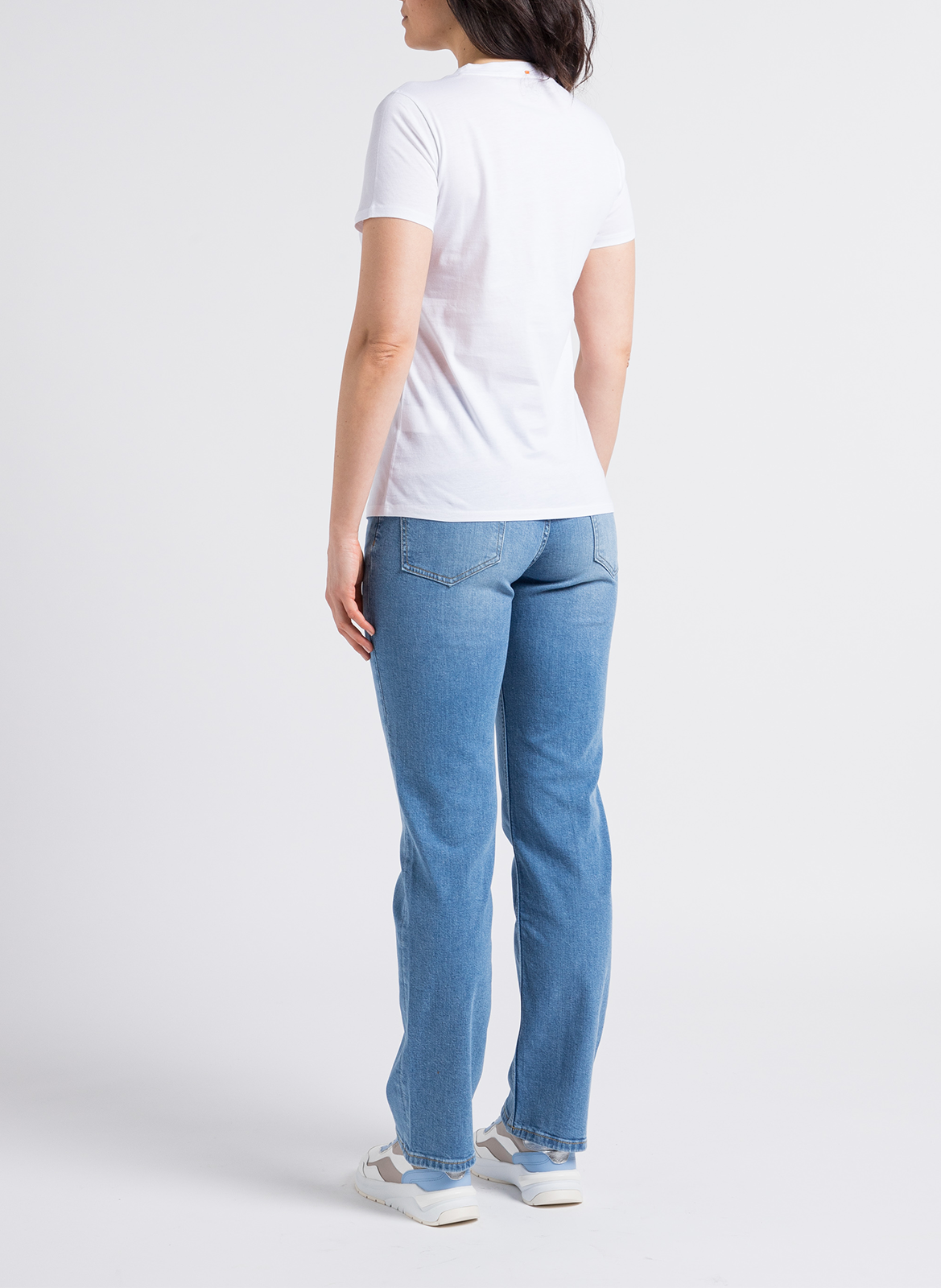 Straight screen-printed cotton T-shirt BOSS White