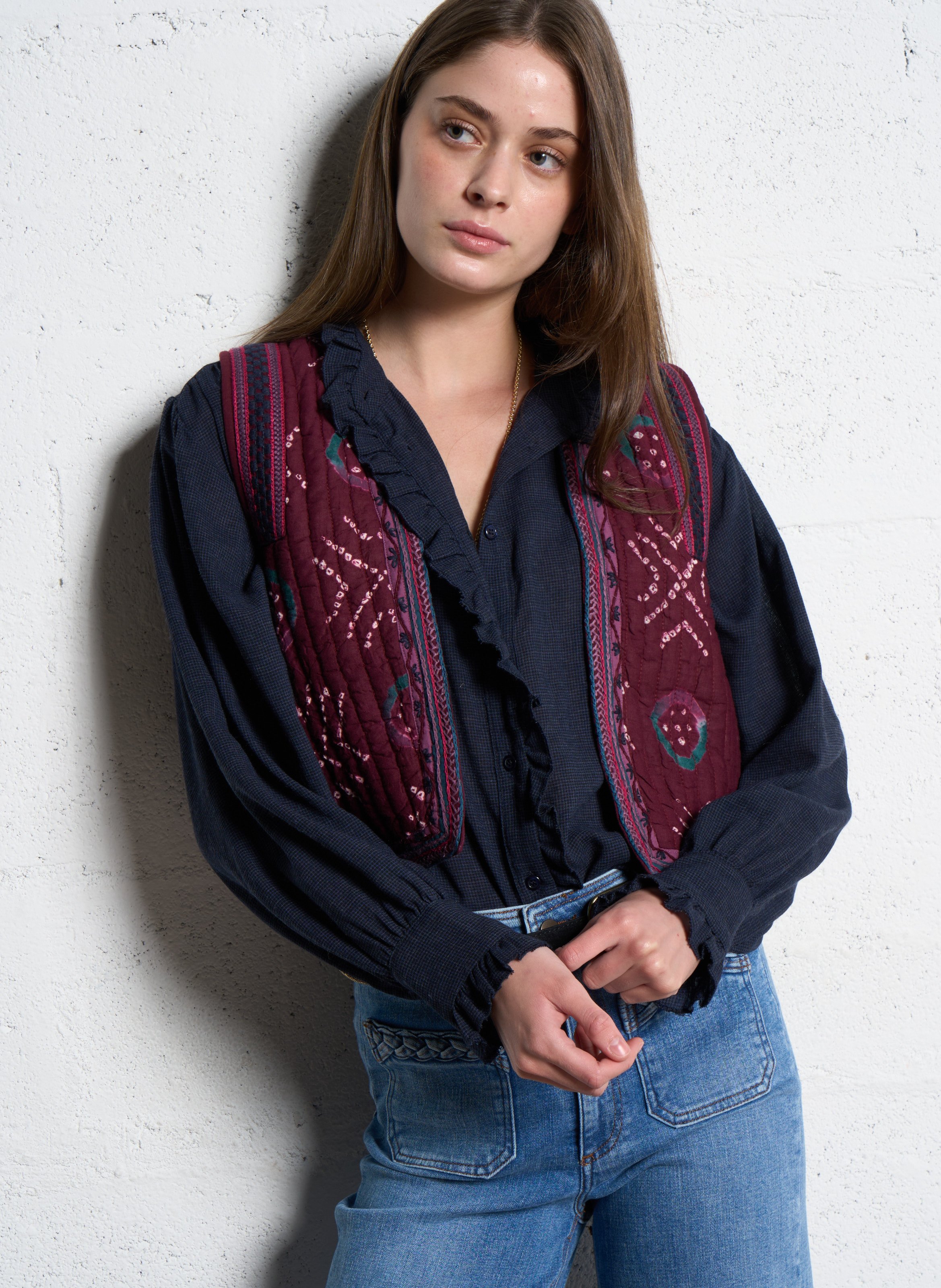 Sleeveless cotton jacket MAISON HOTEL Purple