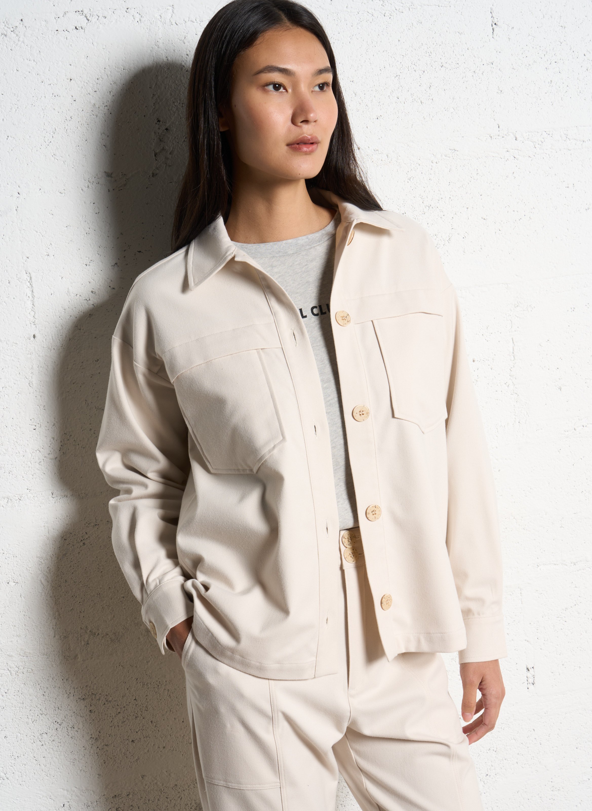 Surchemise droite col classique I CODE Blanc