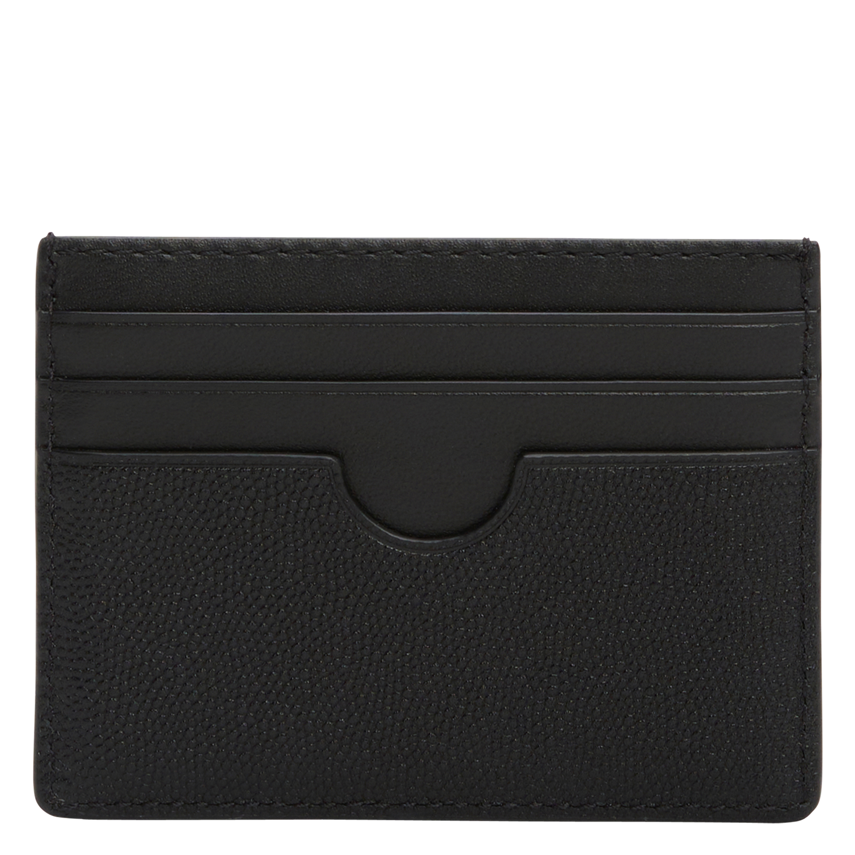 Solid color grained leather card holder TOMMY HILFIGER Black