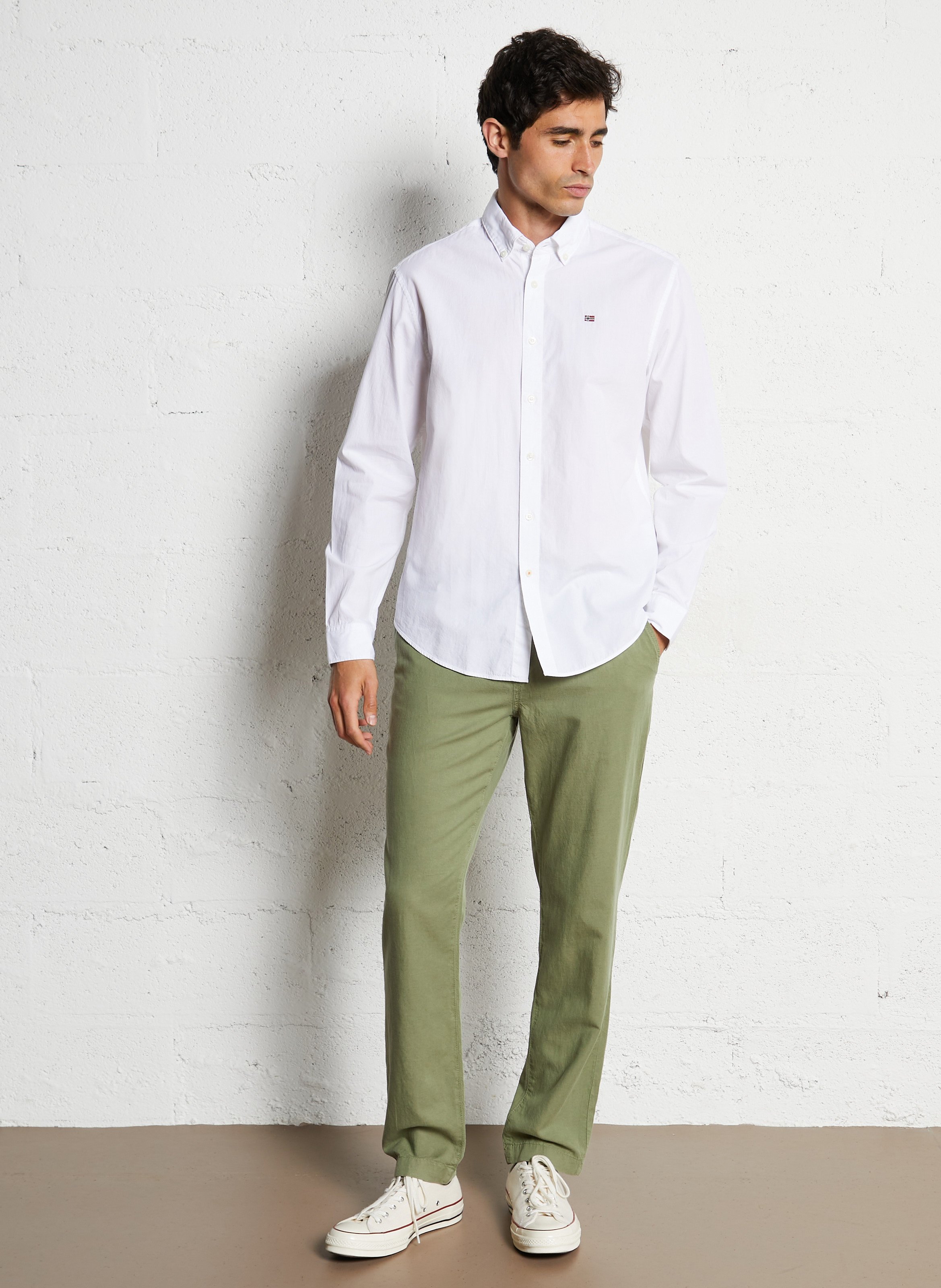 Chemise col classique en coton NAPAPIJRI Blanc