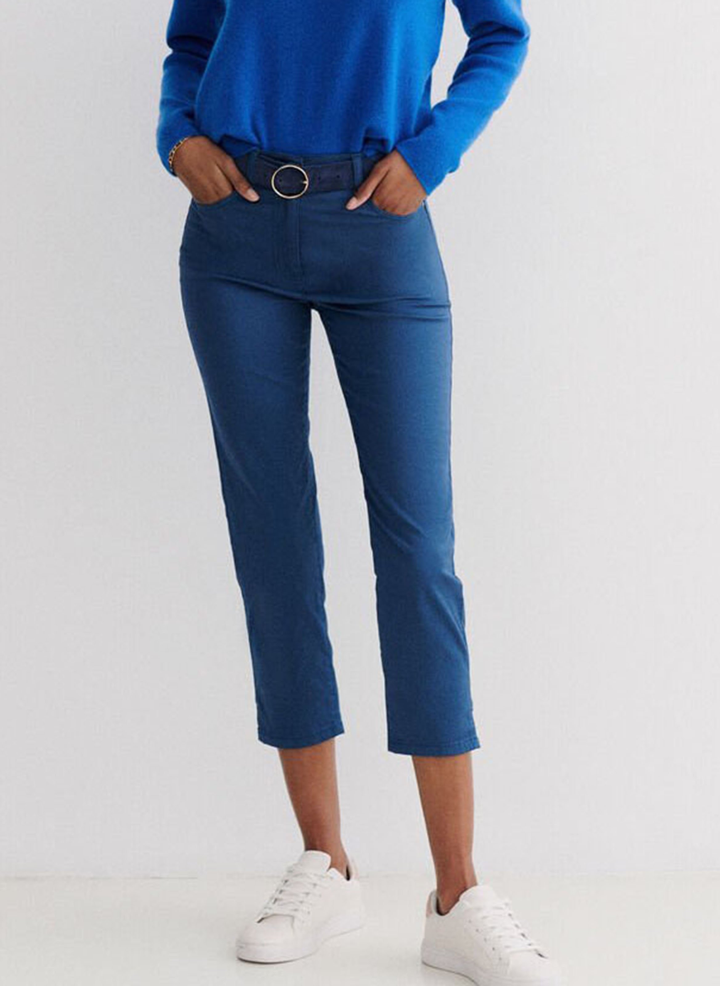 Capribroek | katoenblend CAROLL Blauw