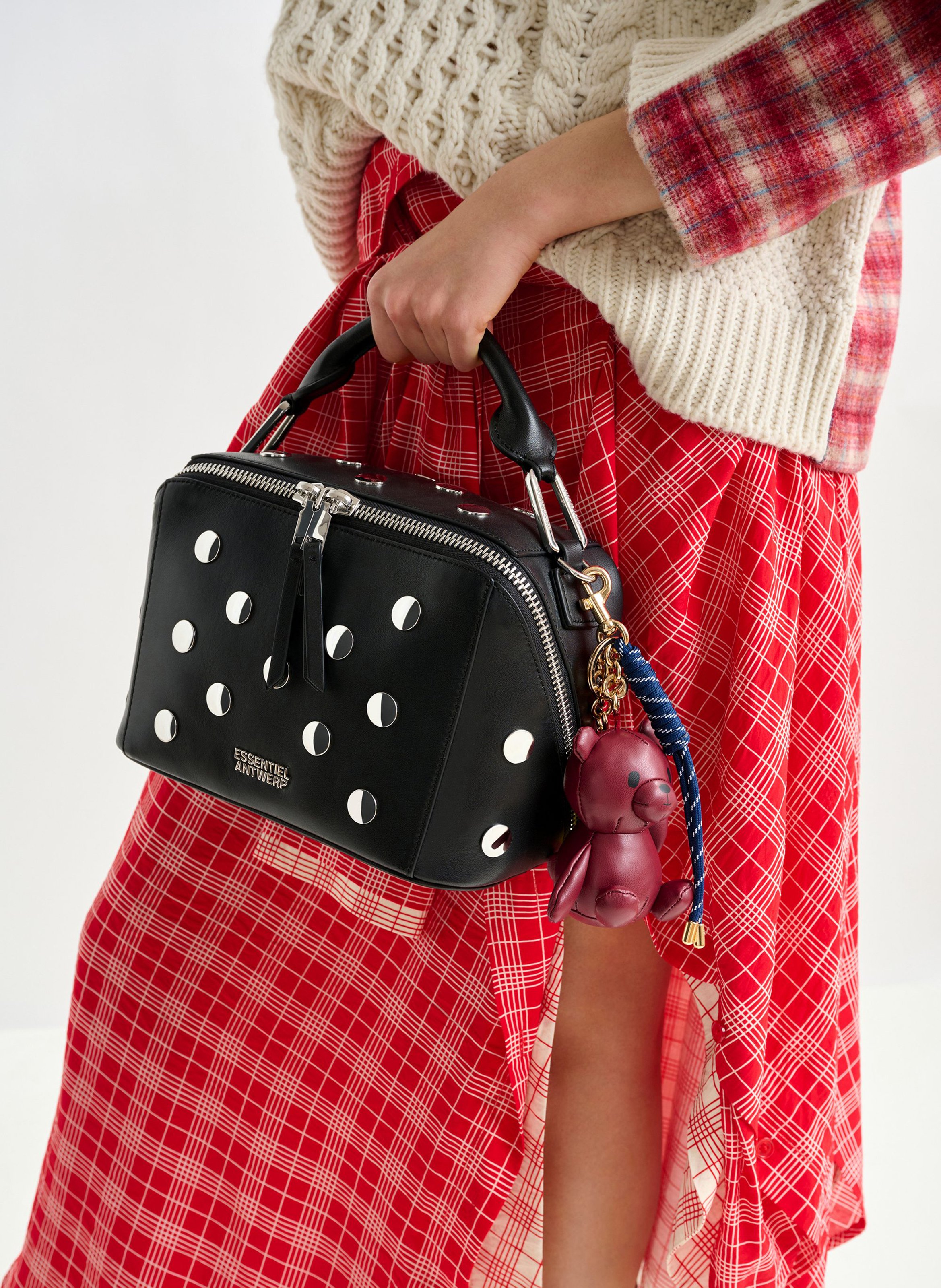 Sac bandoulière en cuir ESSENTIEL ANTWERP Noir