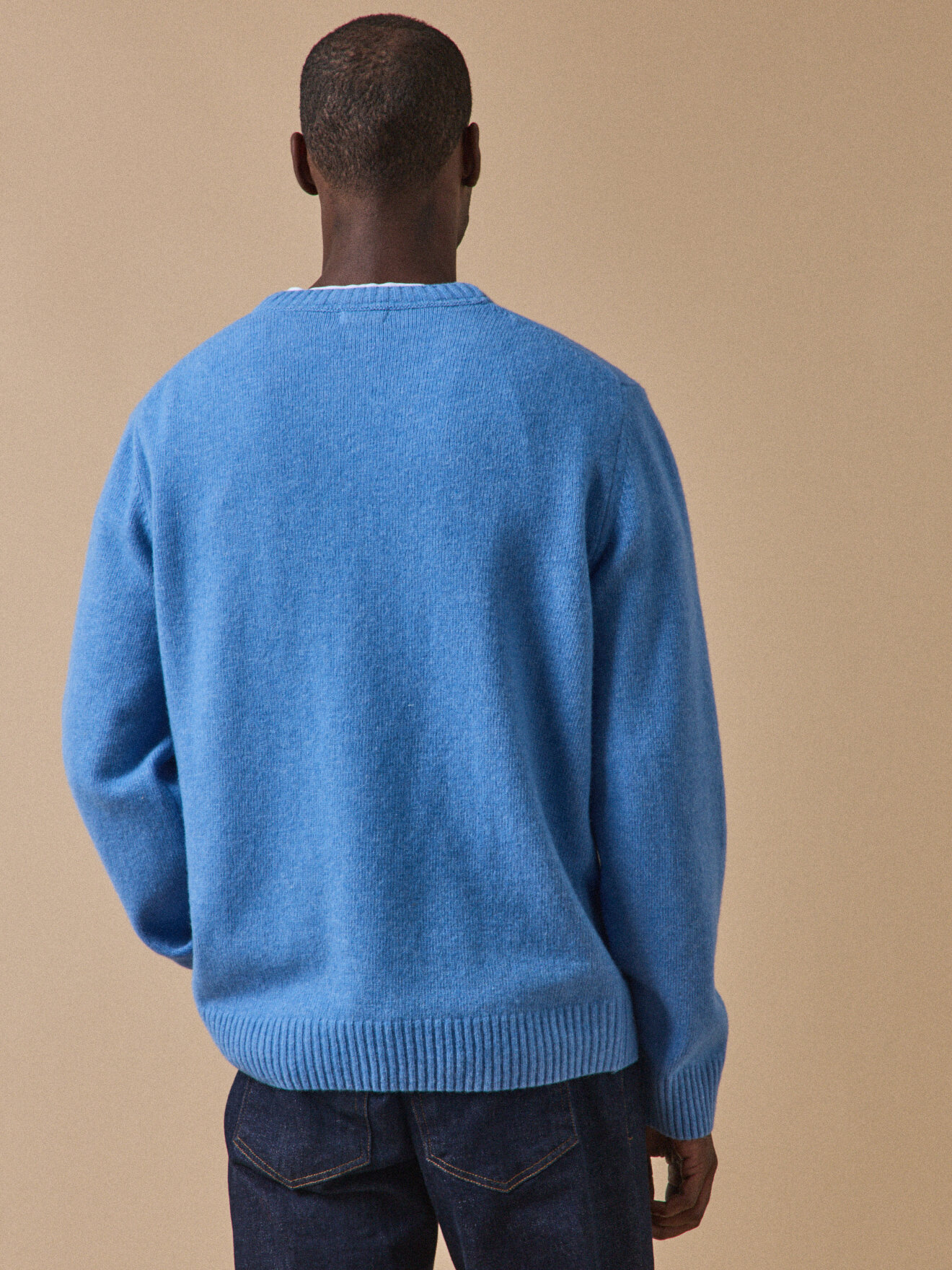 Round neck wool blend sweater CYRILLUS Blue
