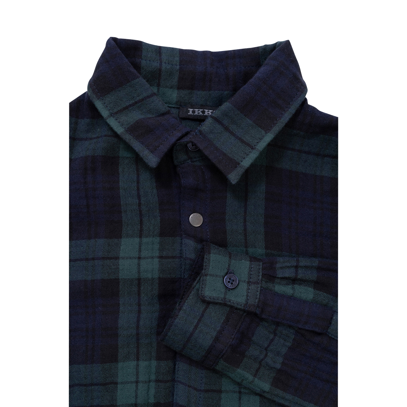 Rechte blouse met ruitjes van katoen IKKS JUNIOR Groen