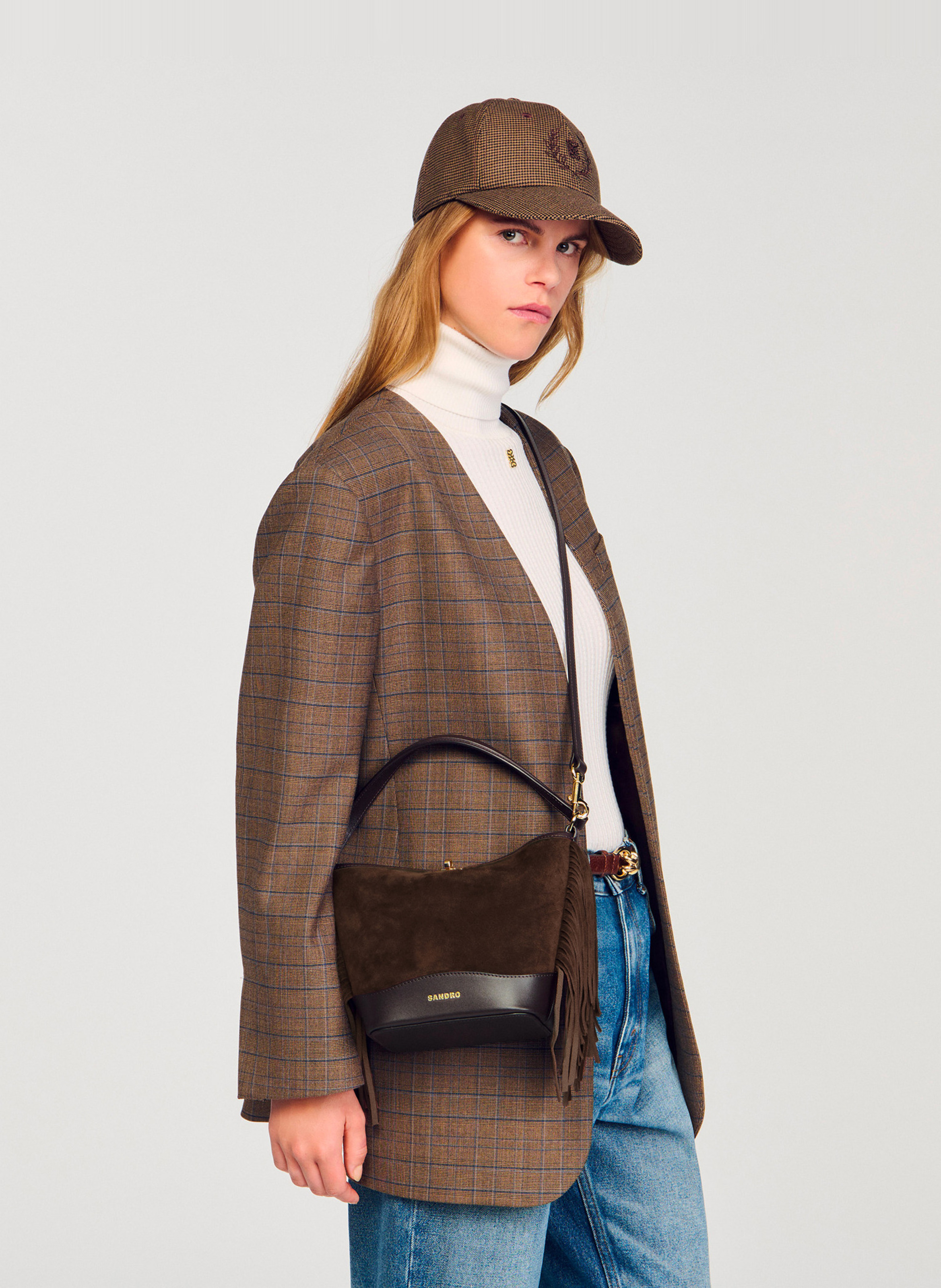 Ande - Beuteltasche aus Wildleder SANDRO Braun