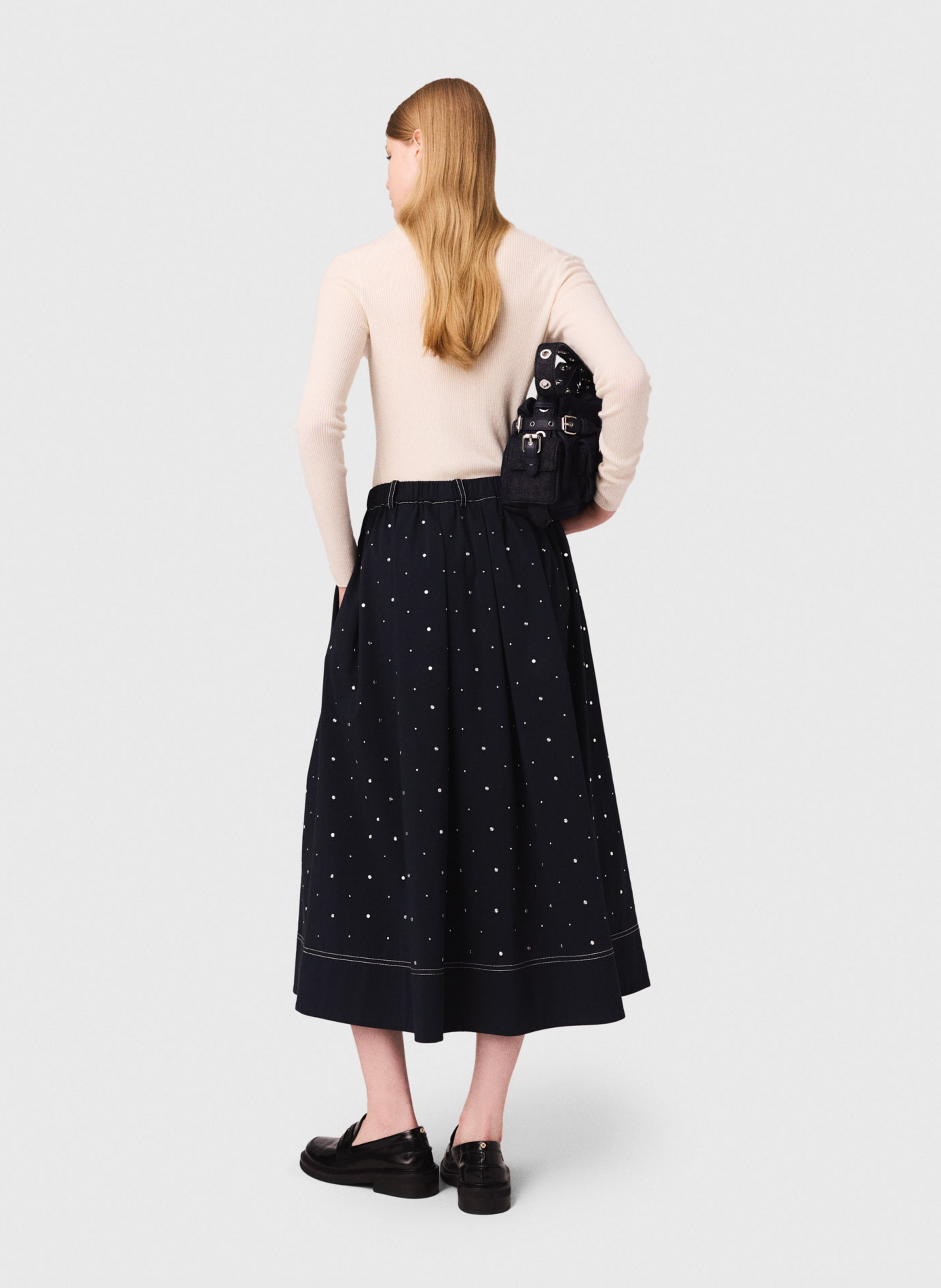 Coltrui van gemengde wol en zijde MAJE Beige