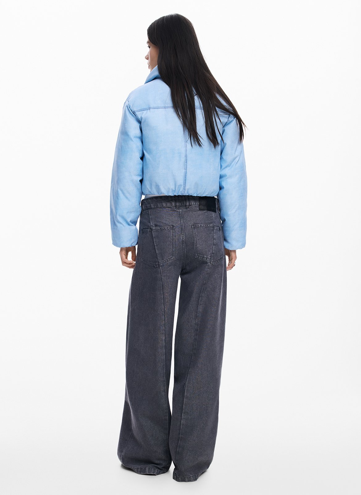 Veste courte matelassée à zip DESIGUAL Bleu