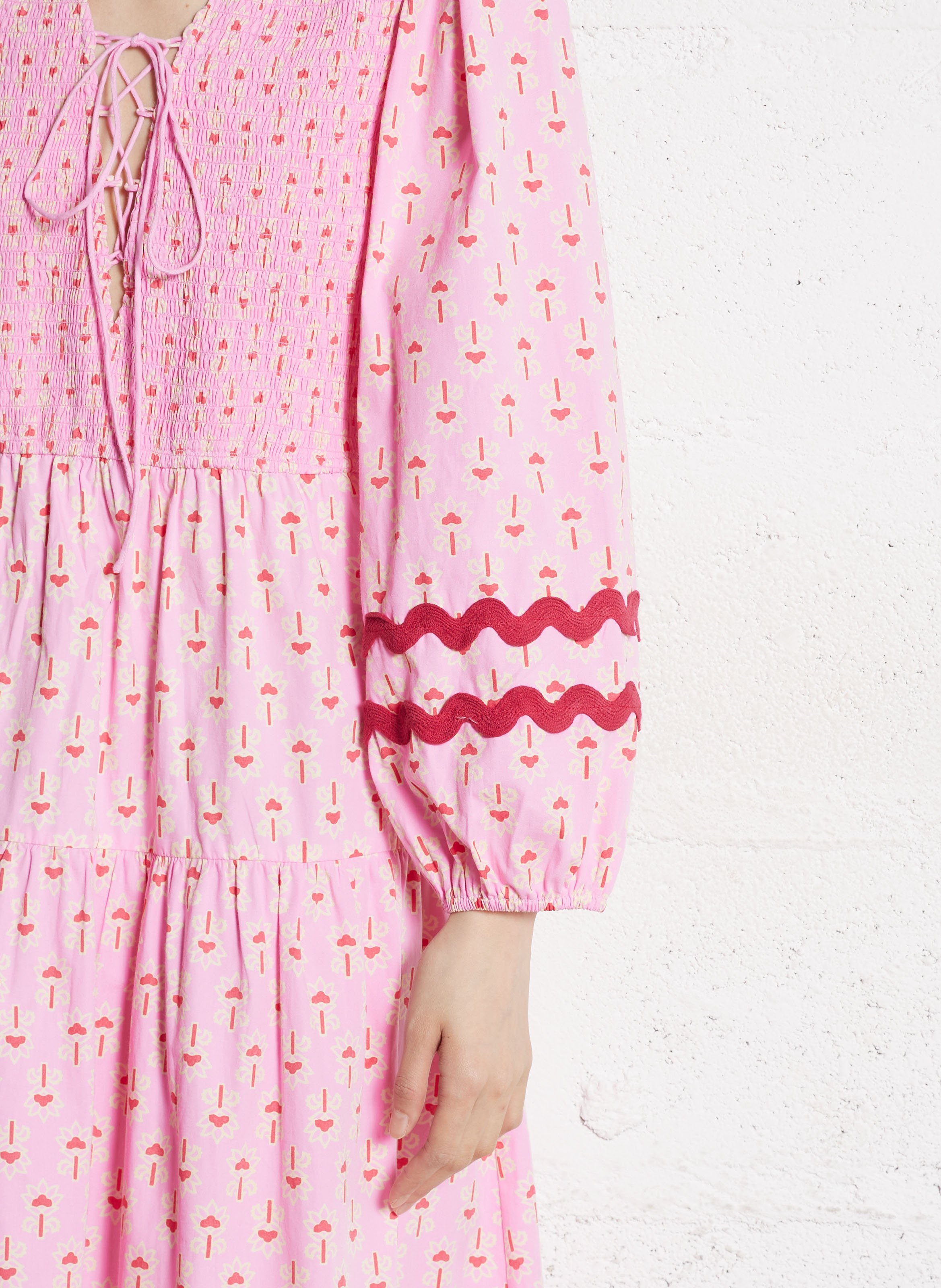 Halflange jurk met print ANTIK BATIK Roze