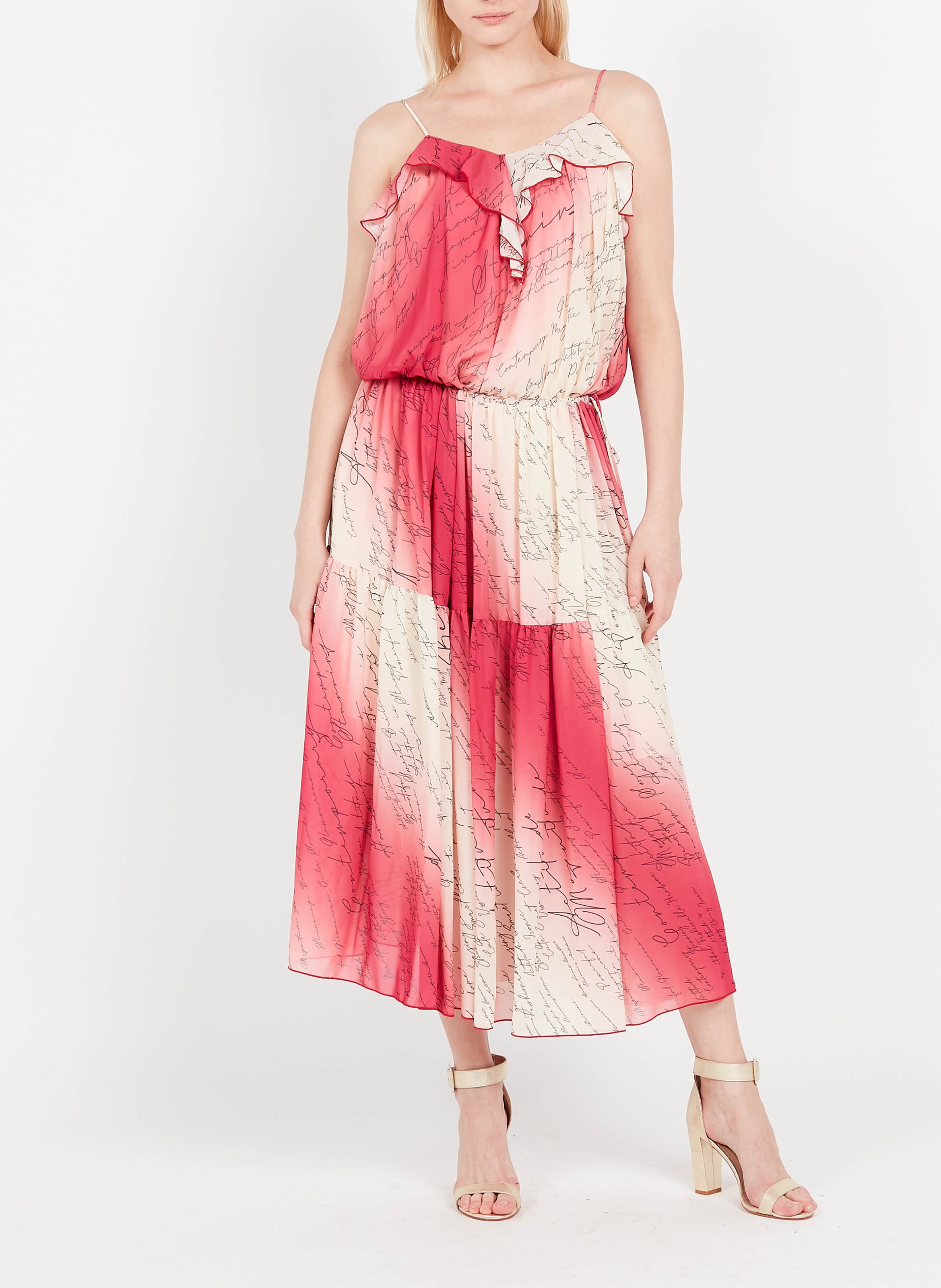 Robe longue imprimée à bretelles  TWINSET Rose