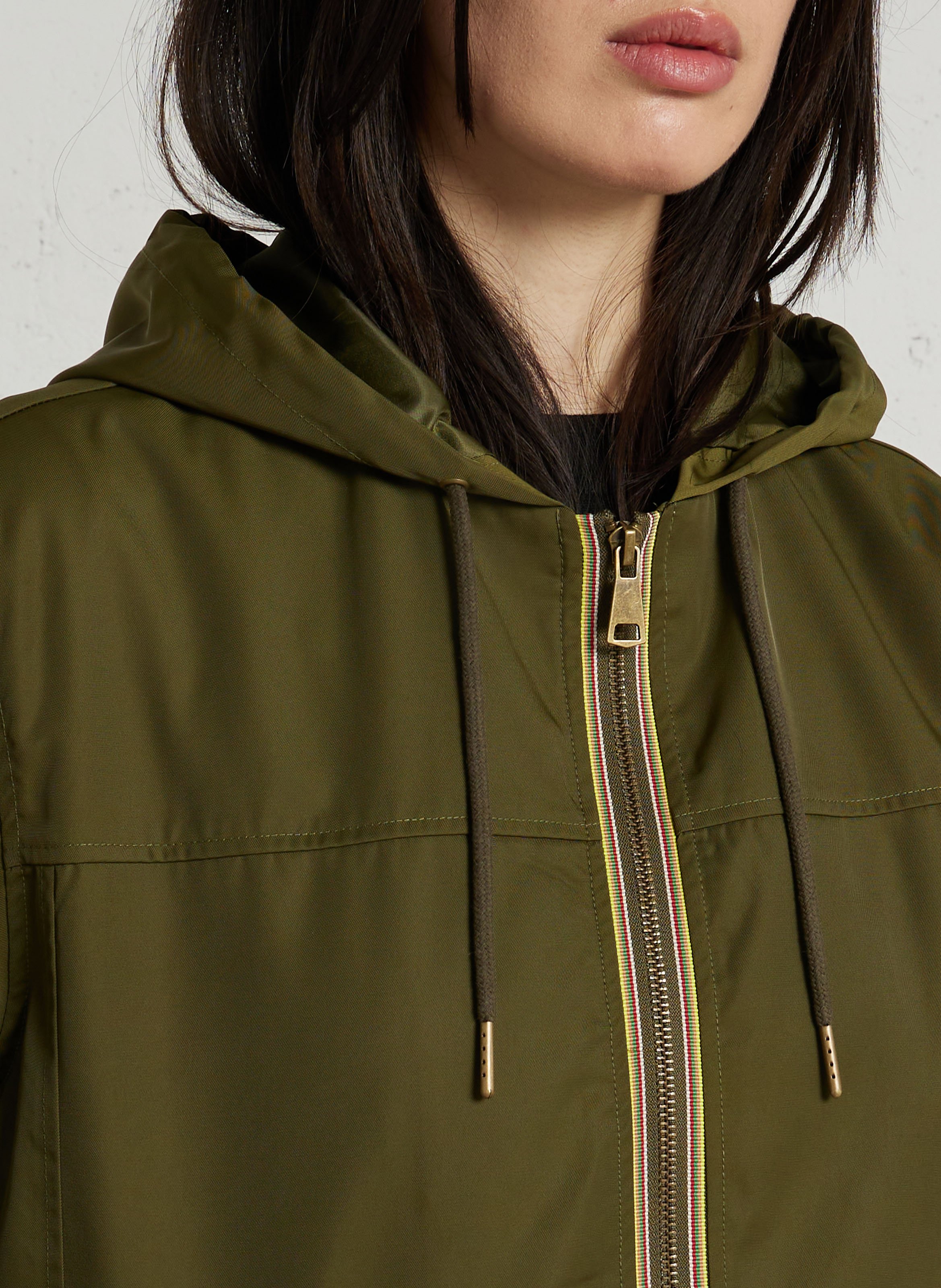 Parka mit geradem Schnitt und Rundhalsausschnitt mit Kapuze MAISON 123 Khaki