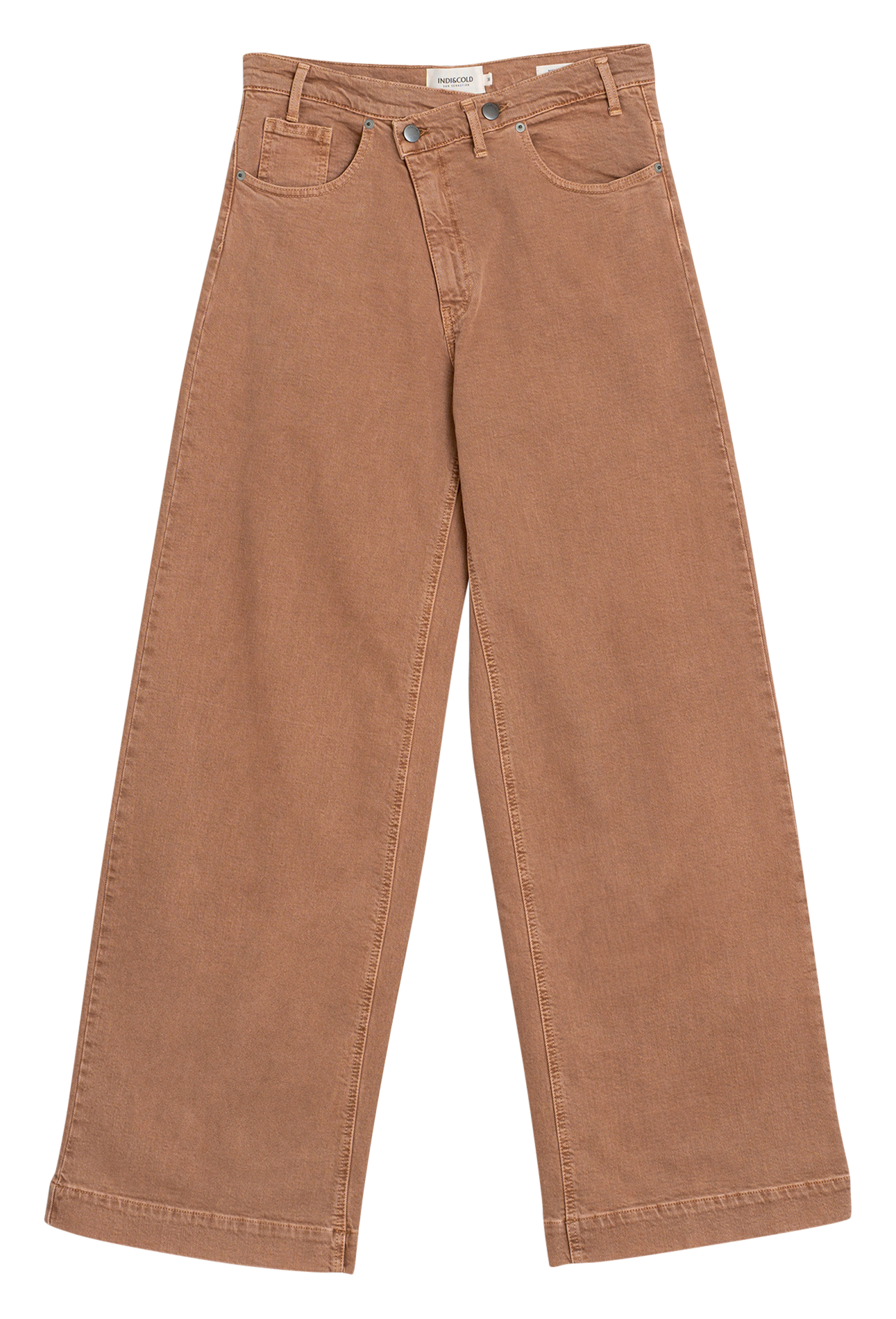 High-waisted wide-leg trousers in a solid color INDI & COLD Pink