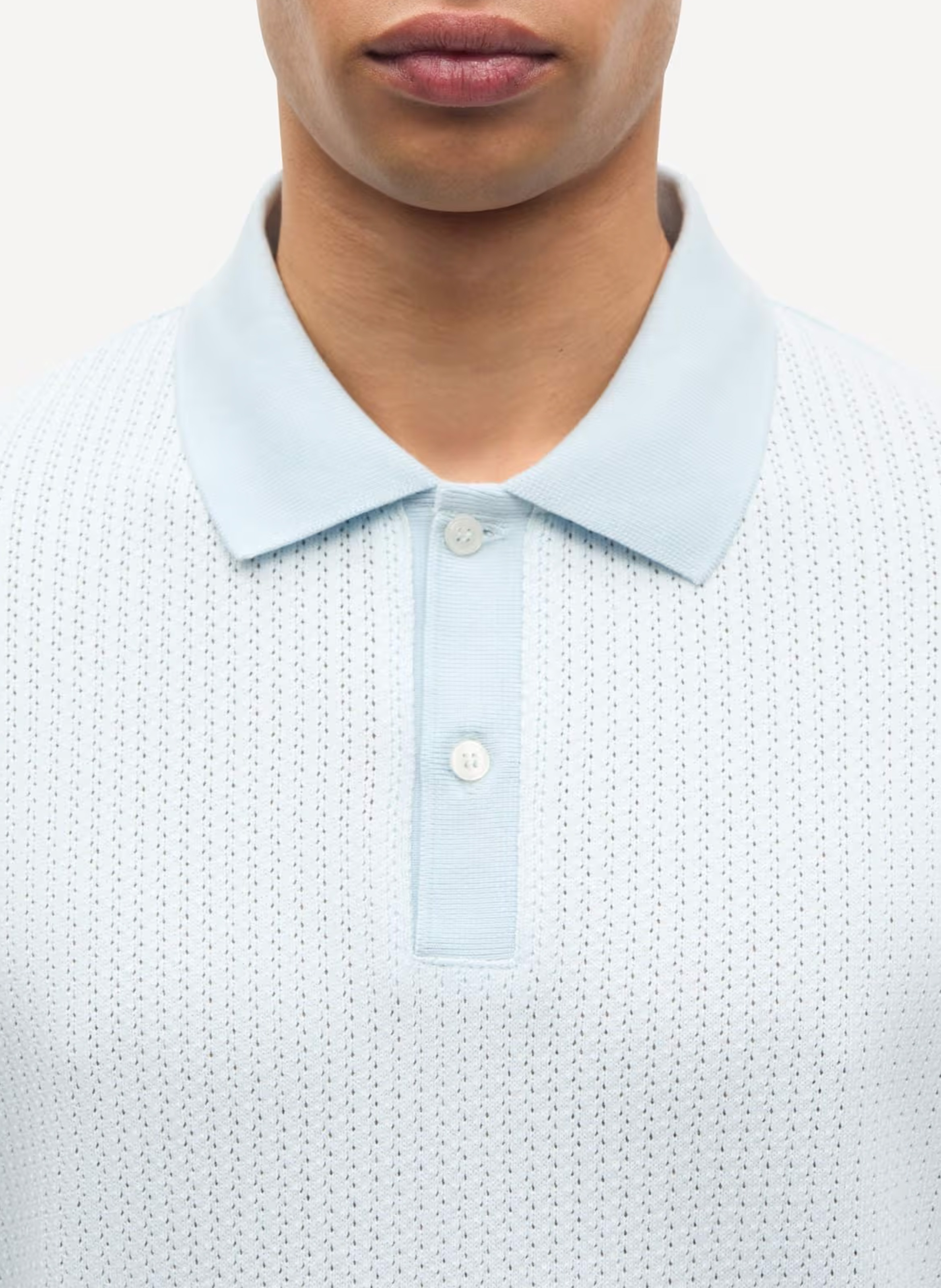 Polo droit en coton bio SAMSOE SAMSOE Bleu