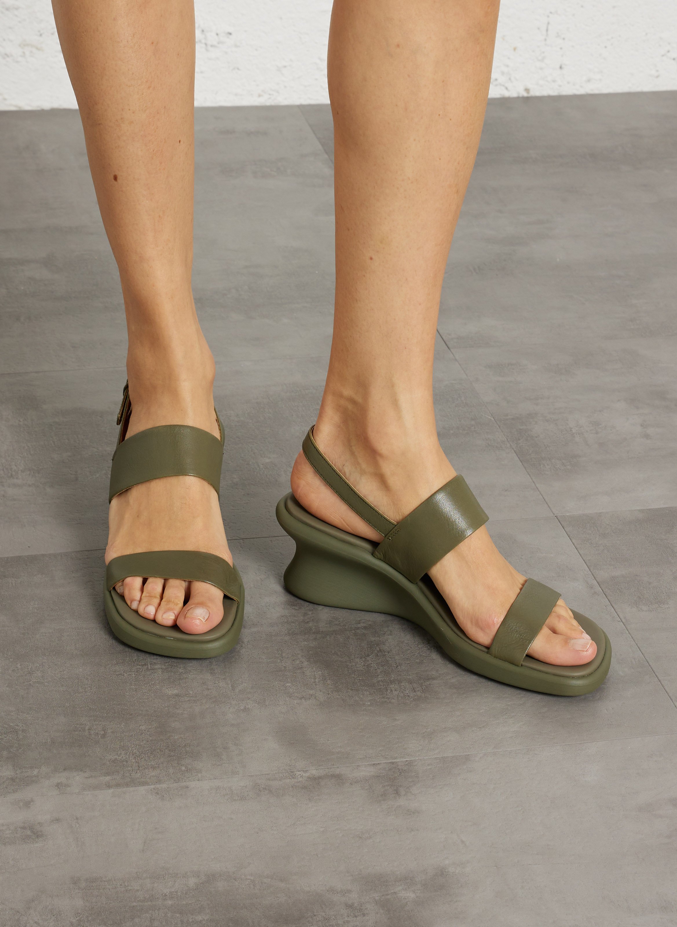 Alice - Ledersandalen mit Absatz CAMPER Grun