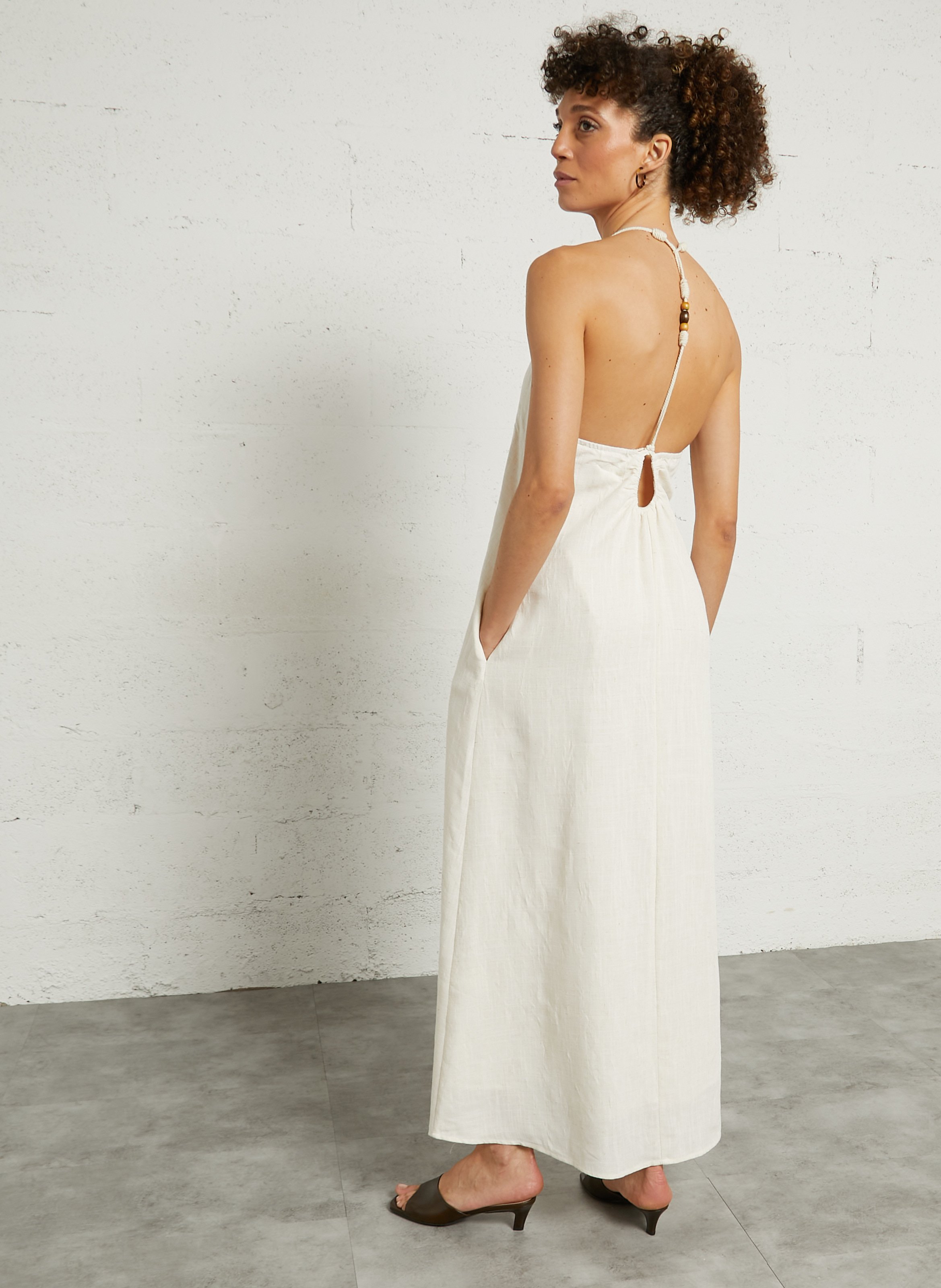 Heeled leather mules MI/MAI Khaki