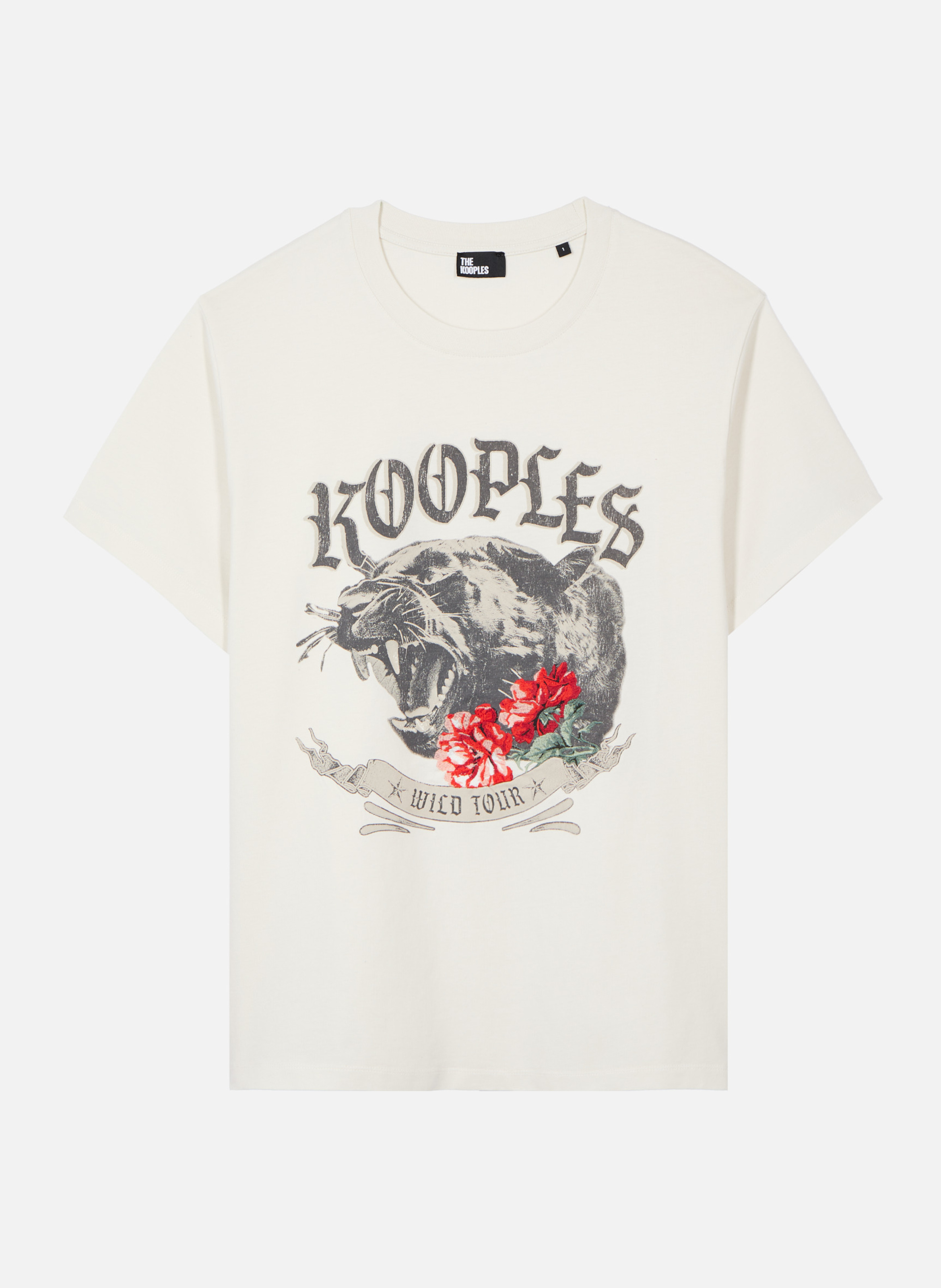 T-shirt with screen printing THE KOOPLES Beige