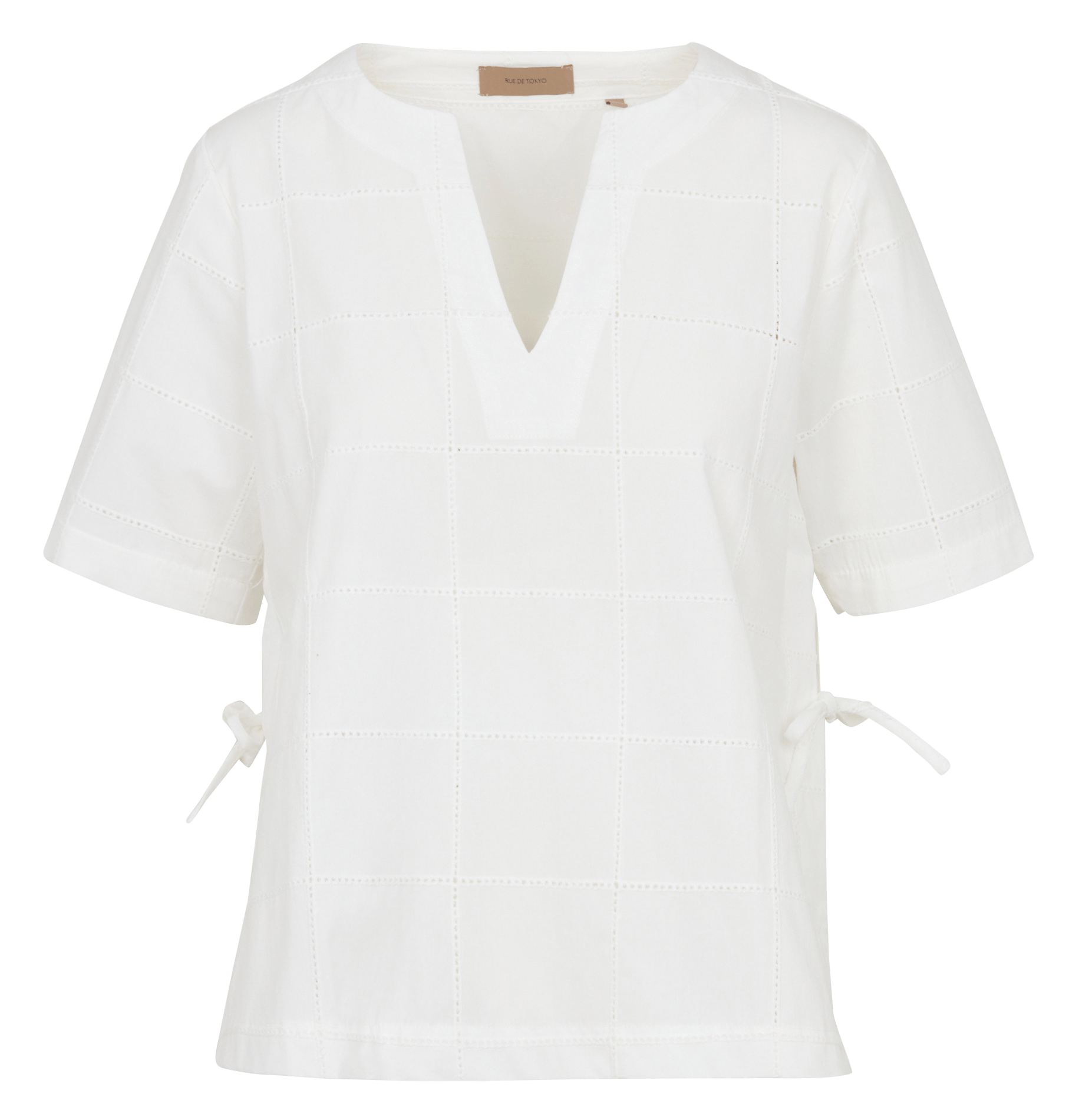 Top manches courtes col tunisien RUE DE TOKYO Beige