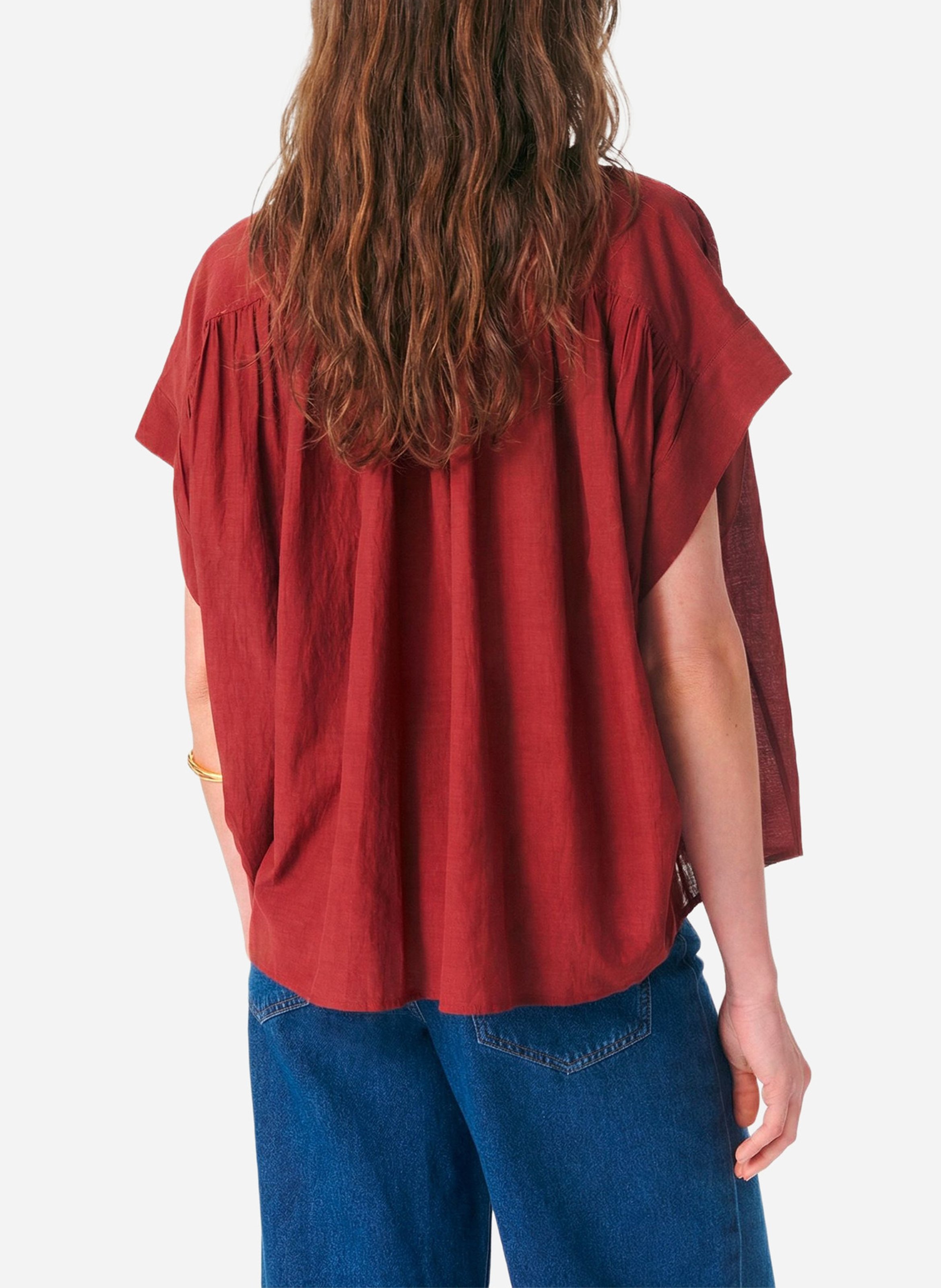 Oversized top van katoenmix VANESSA BRUNO Rood