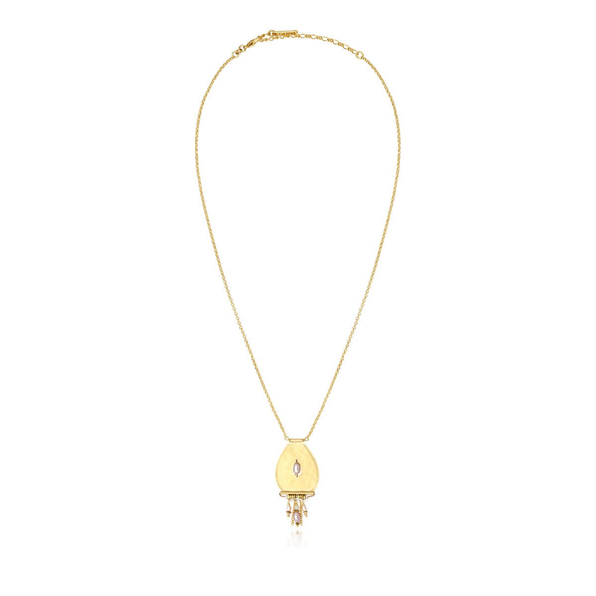 Gold-plated necklace SATELLITE PARIS White
