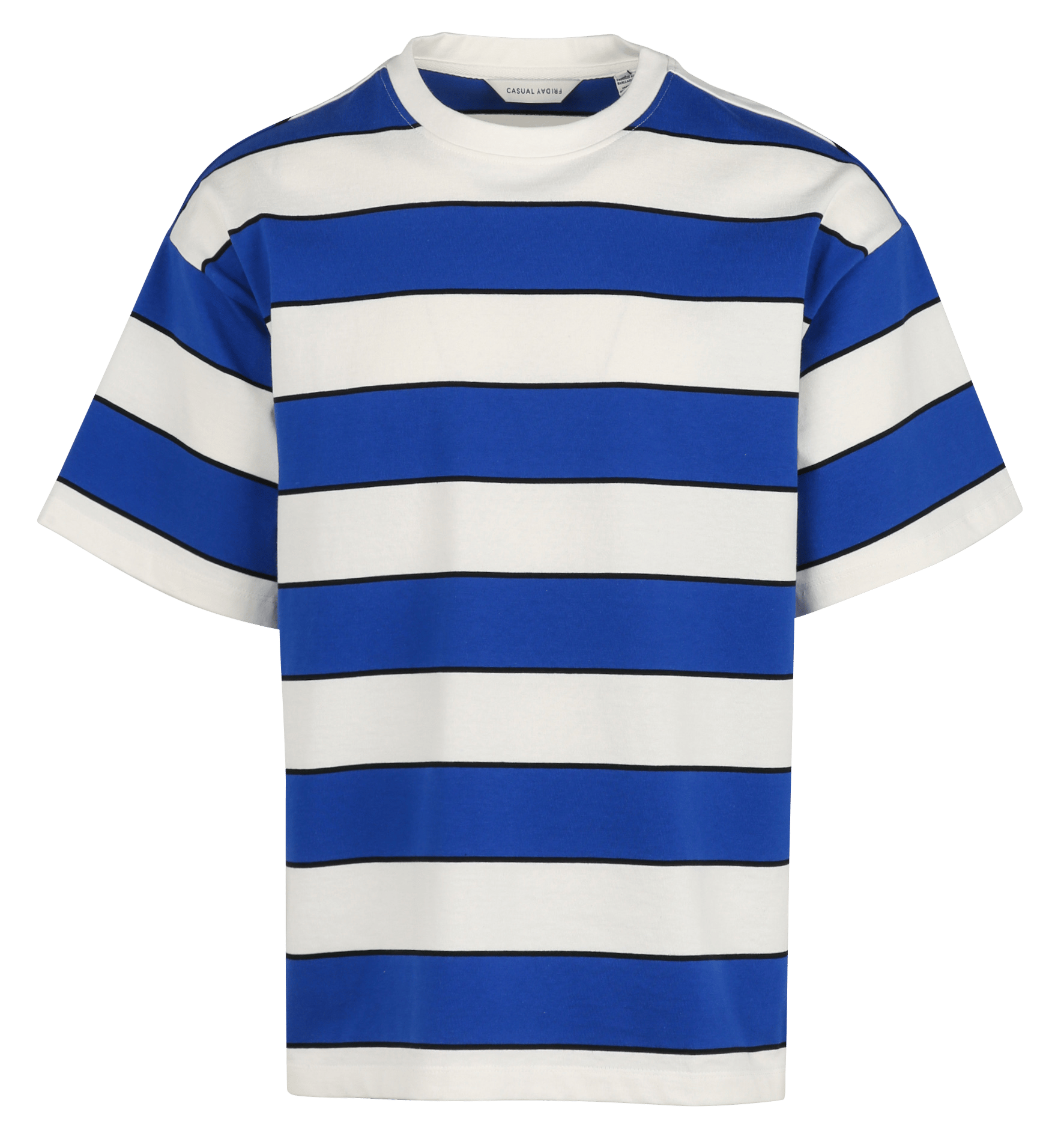 Short-sleeved T-shirt with wide stripes CASUAL FRIDAY Blue