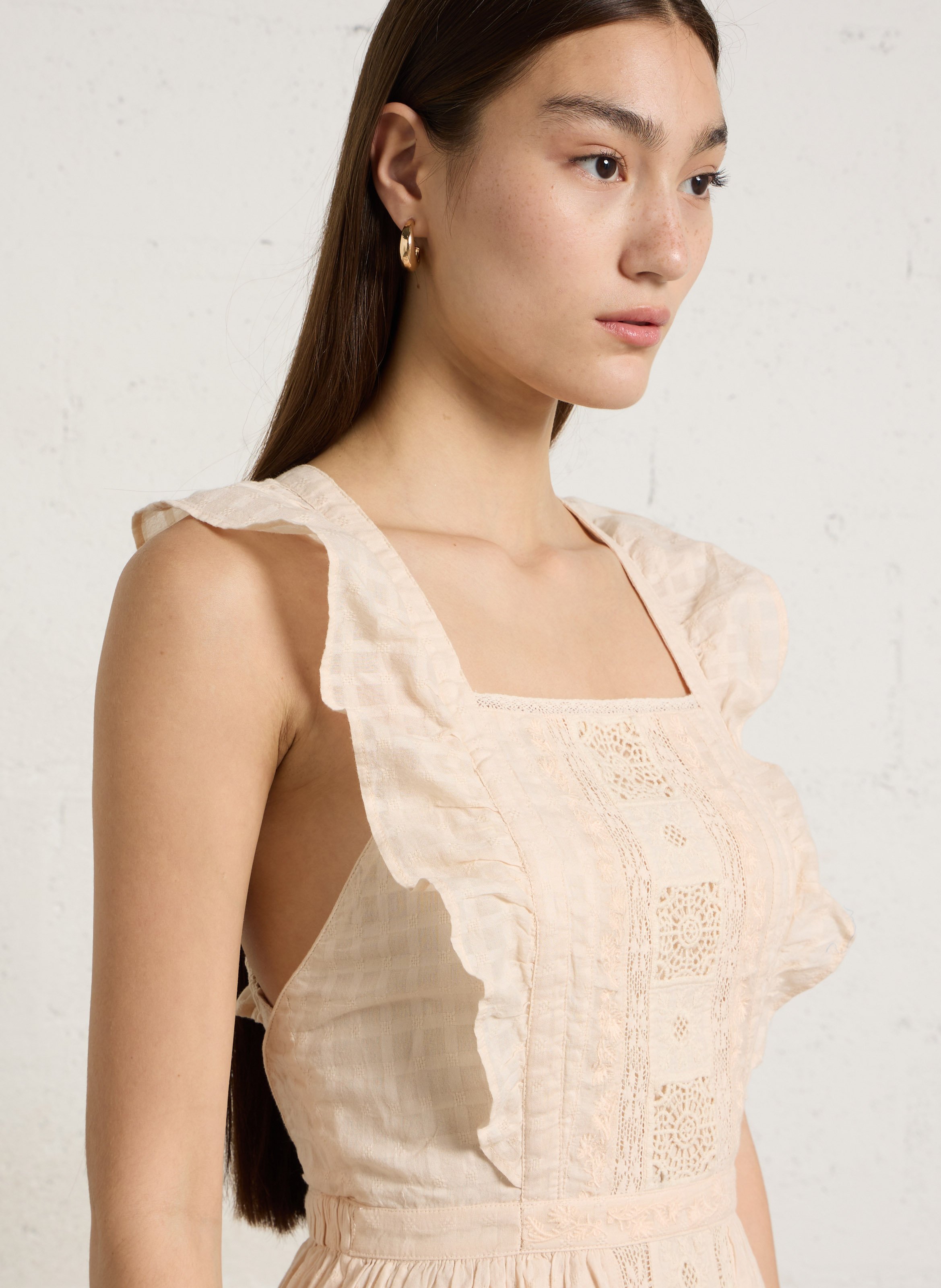 Robe longue ras du cou en coton bio LOUISE MISHA Blanc