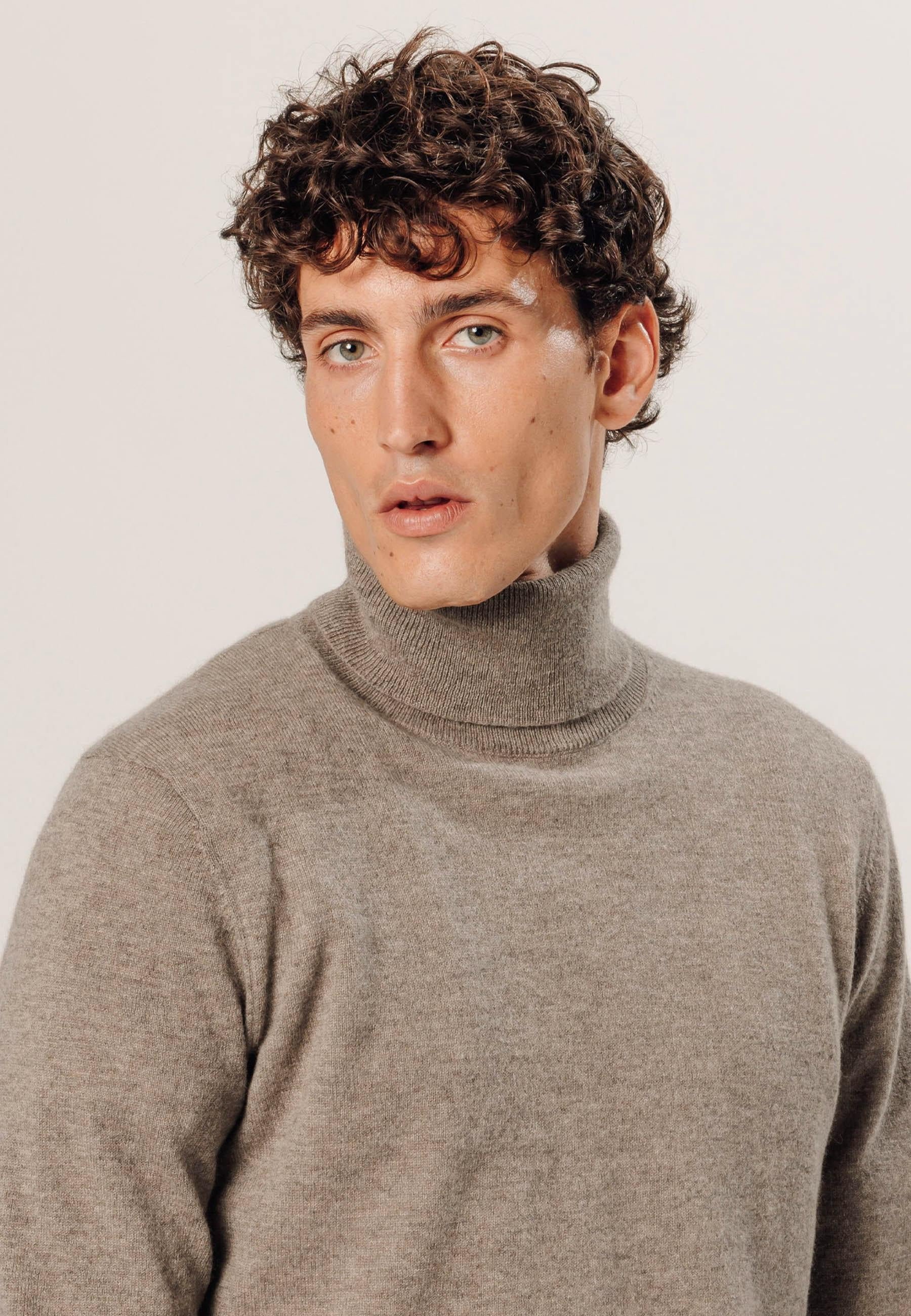 Pull col roulé en cachemire RODIER Beige