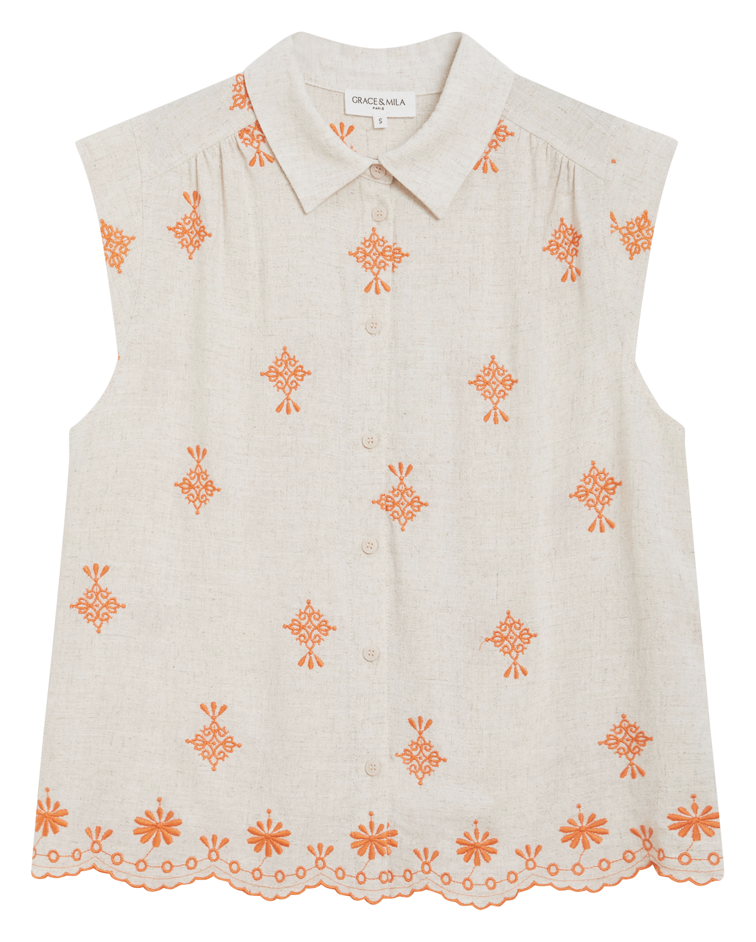 Blouse col classique  GRACE ET MILA Orange
