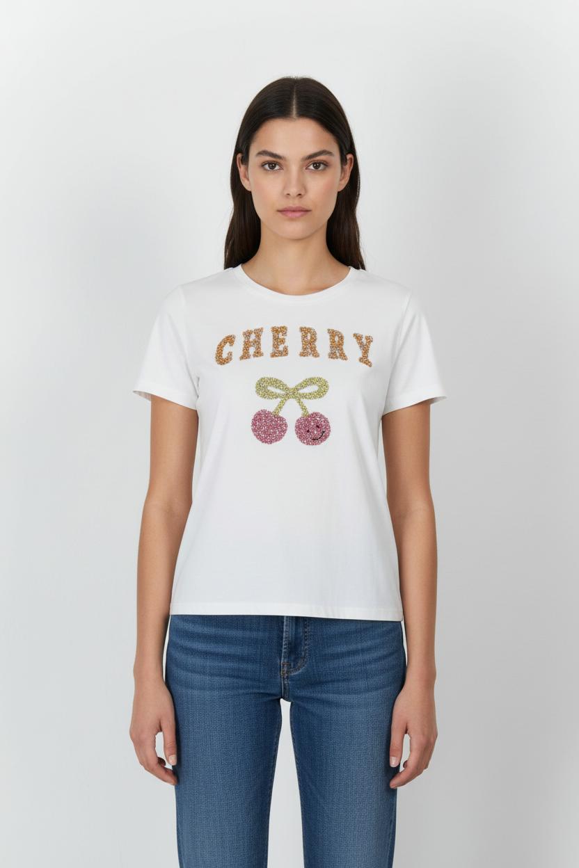 Tommy Badge T-shirt Manoush - Seconde Main White