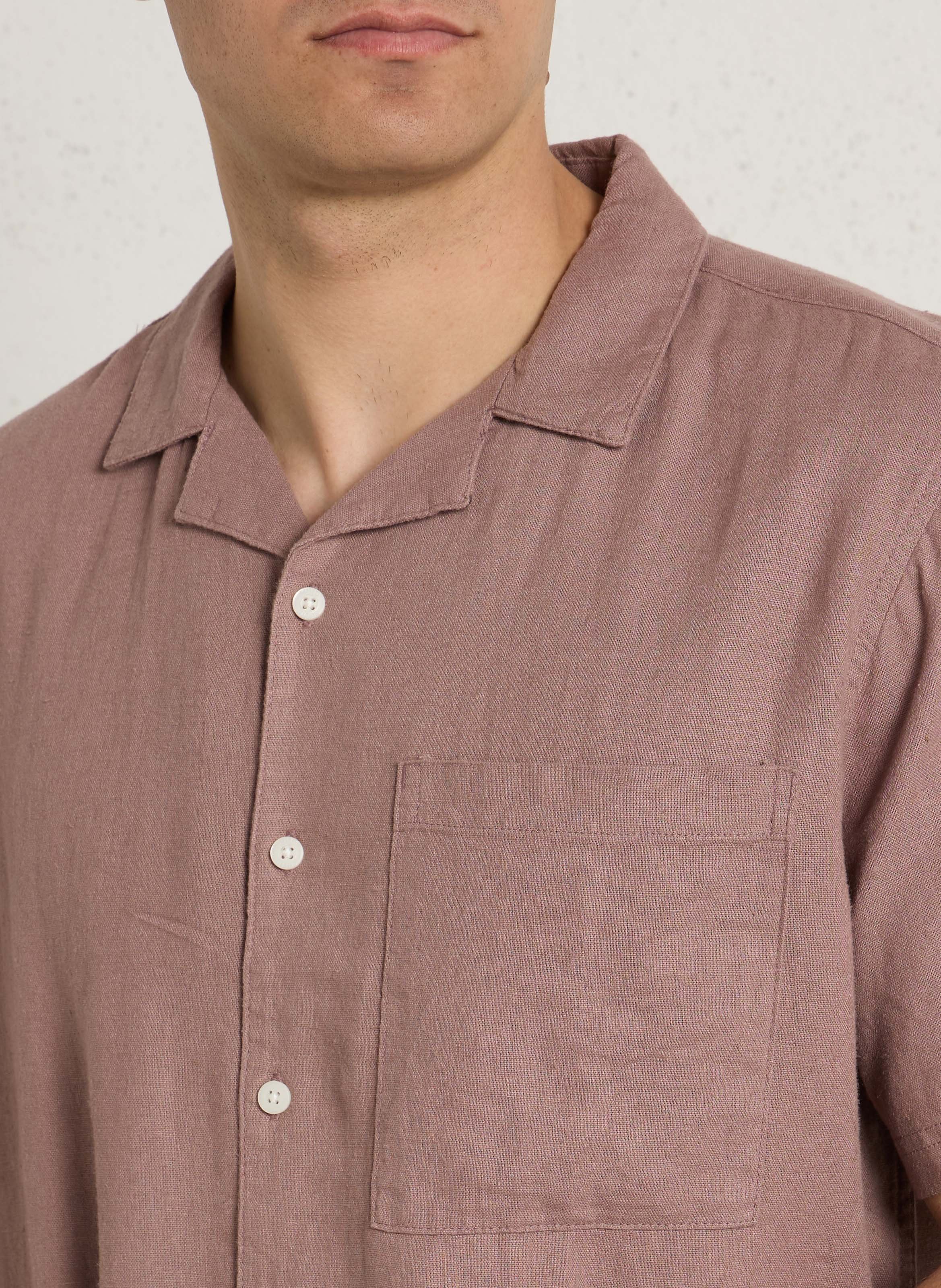 Linen-blend shirt SOLID Purple