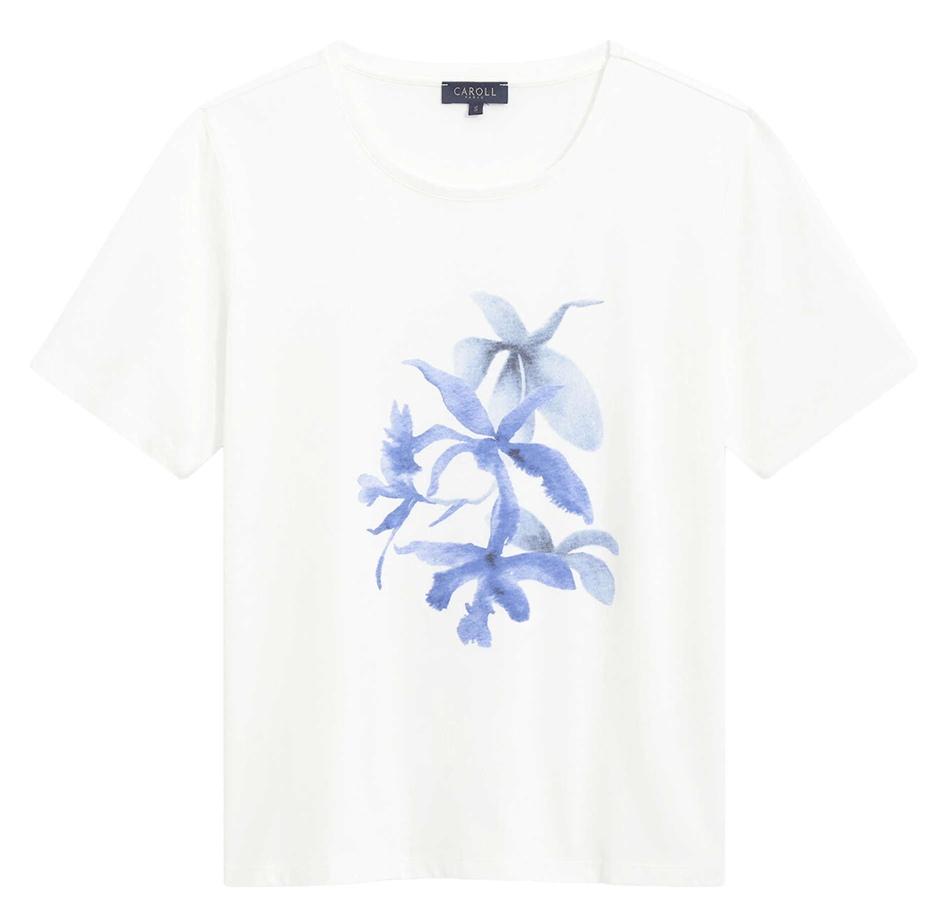 Tee-shirt droit à motif devant CAROLL Bleu
