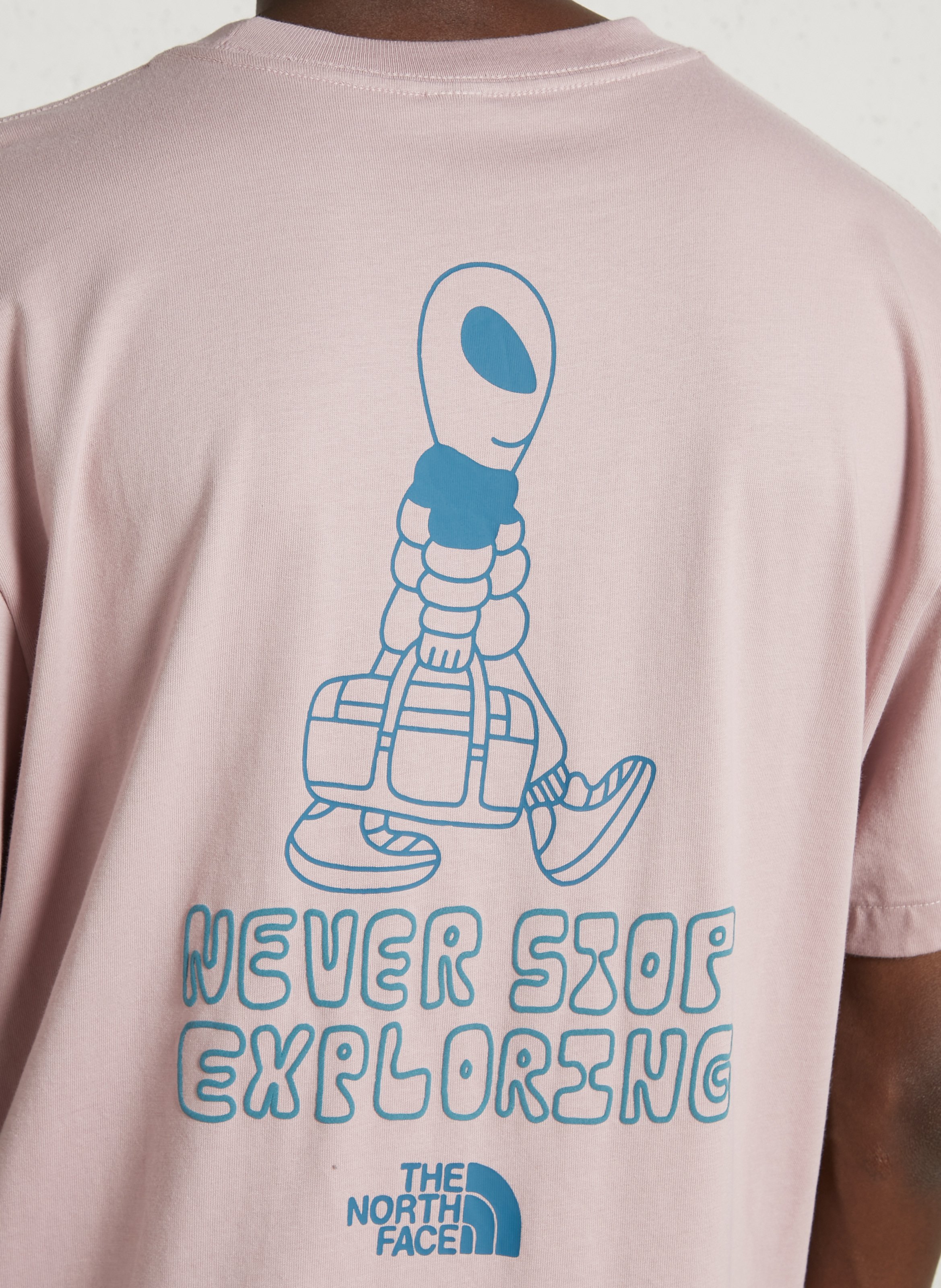 Oversized, katoenen T-shirt met ronde hals THE NORTH FACE Roze
