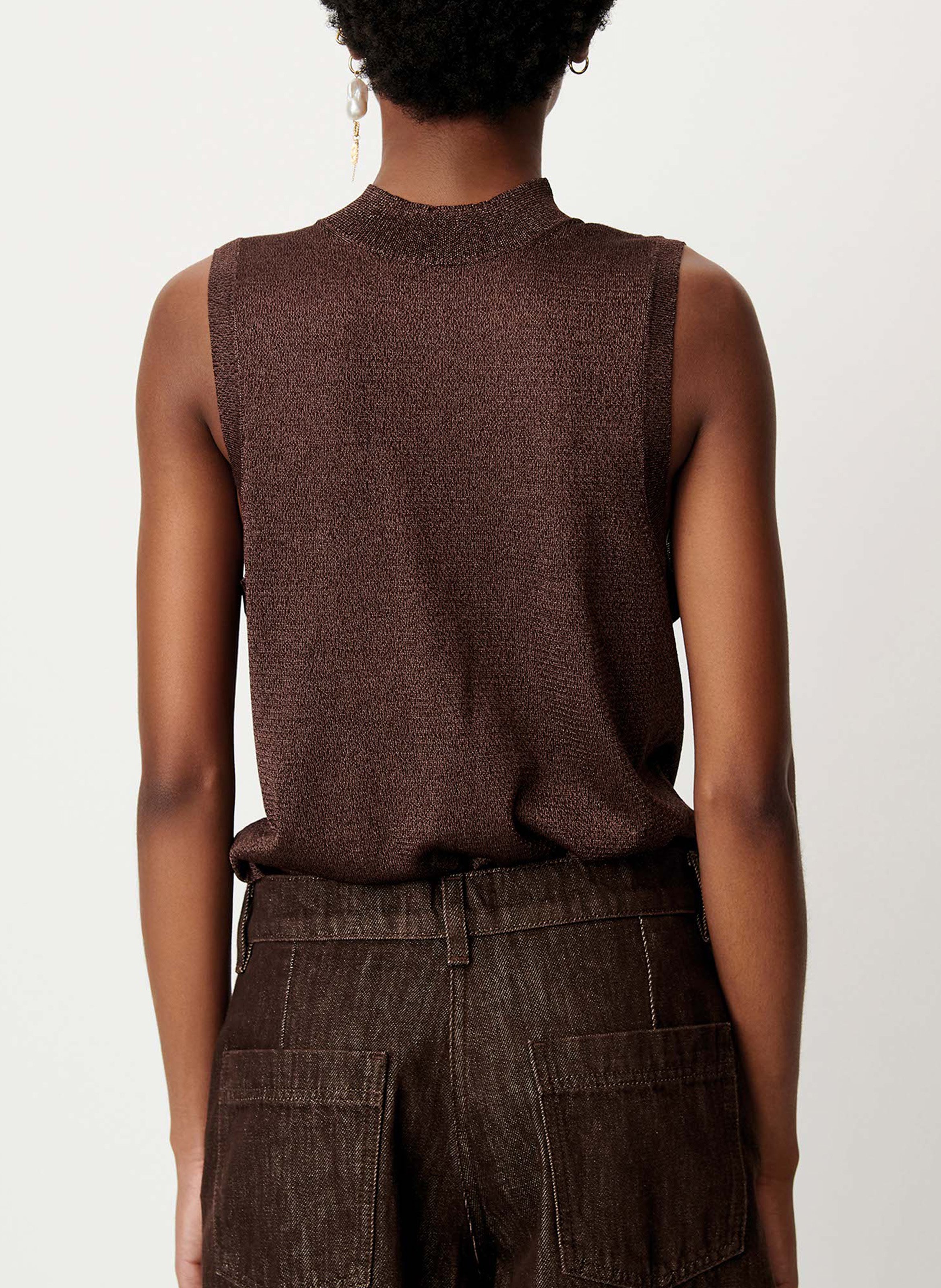 Straight-cut high-neck sweater SESSUN Brown