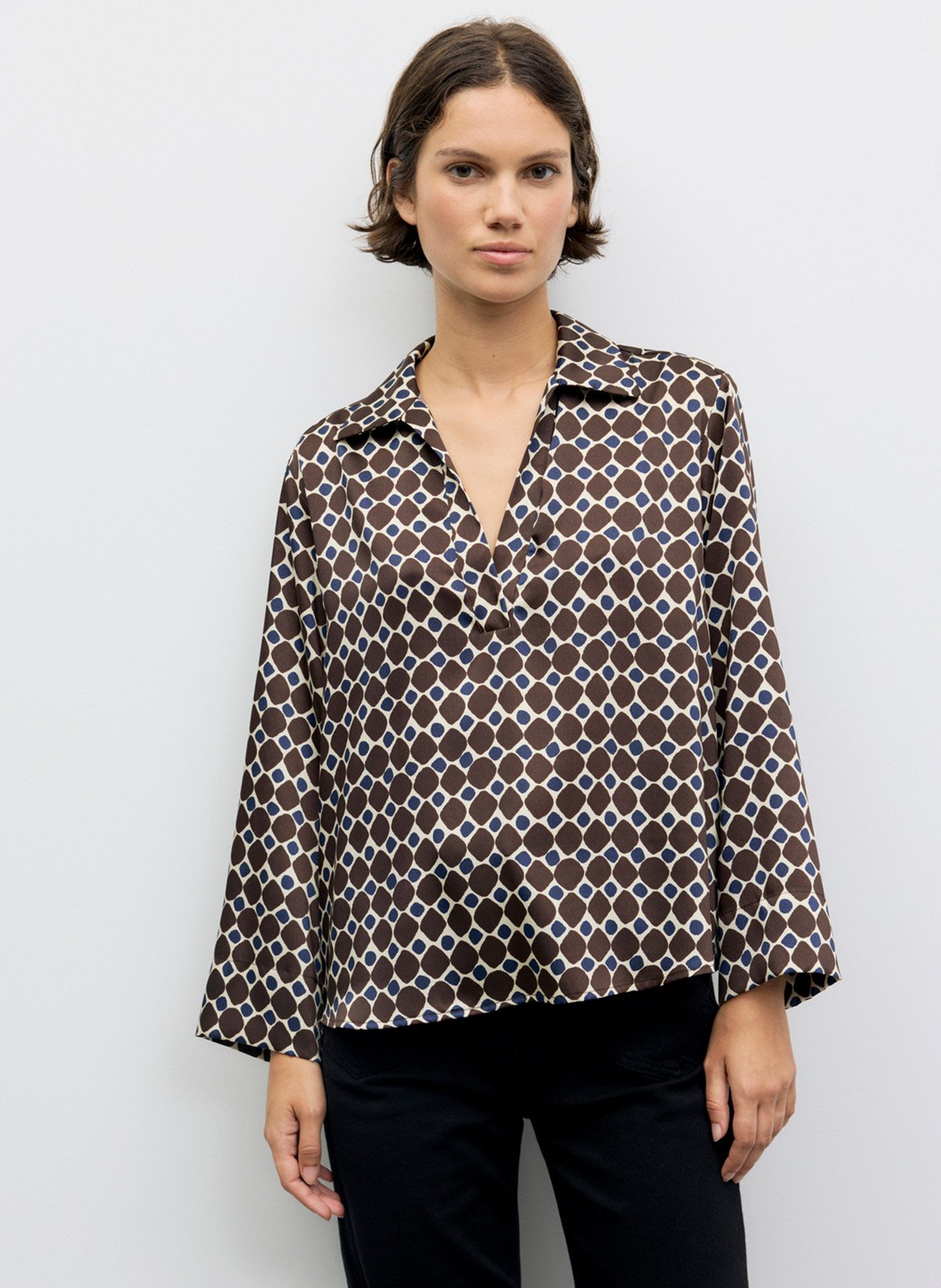 Blouse ample à motifs géométrique GERARD DAREL Marron