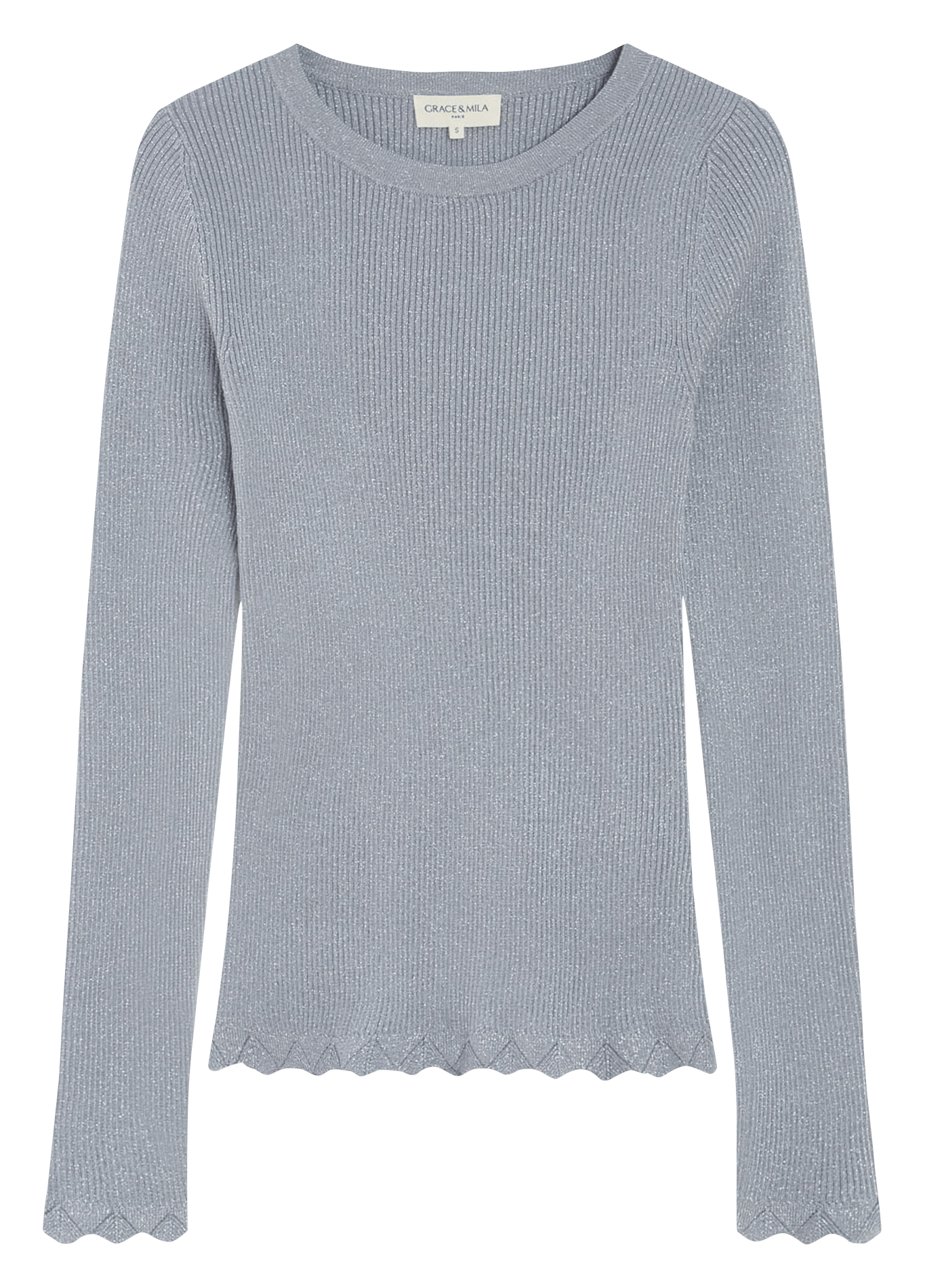 Pull moulant côtelé GRACE ET MILA Bleu