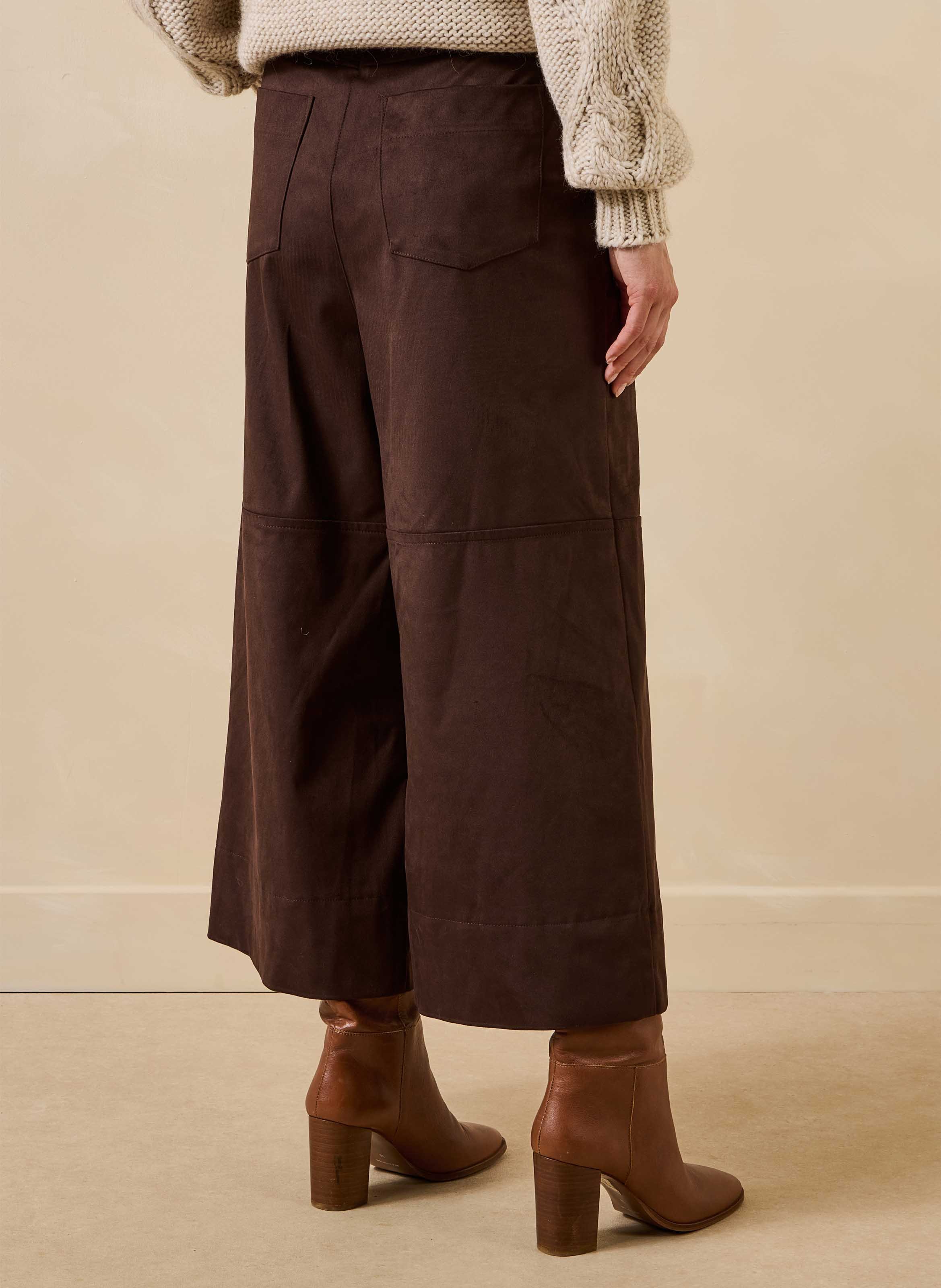 High-waisted wide-leg pants LA FEE MARABOUTEE Brown