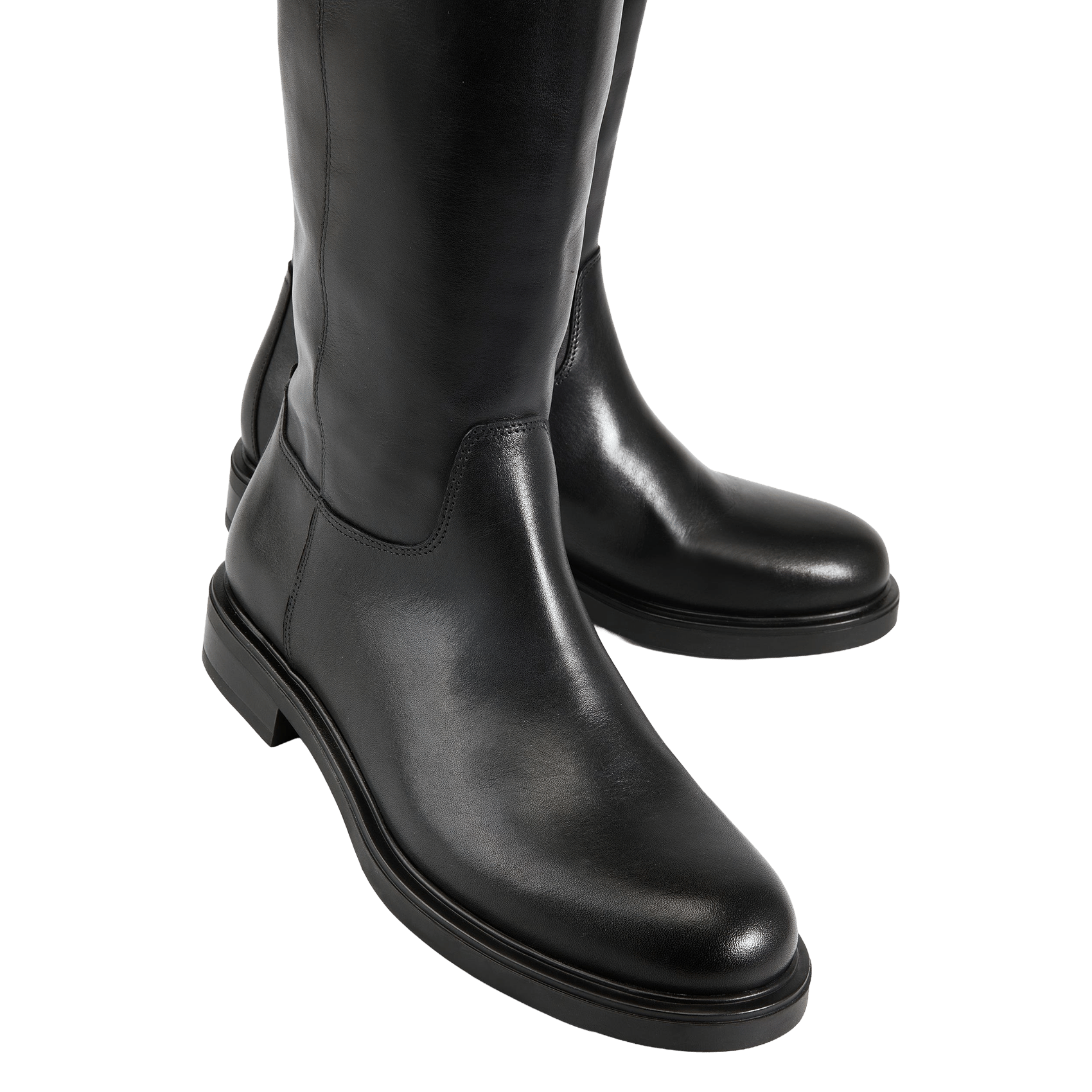 Bottes bout rond en cuir VAGABOND Noir
