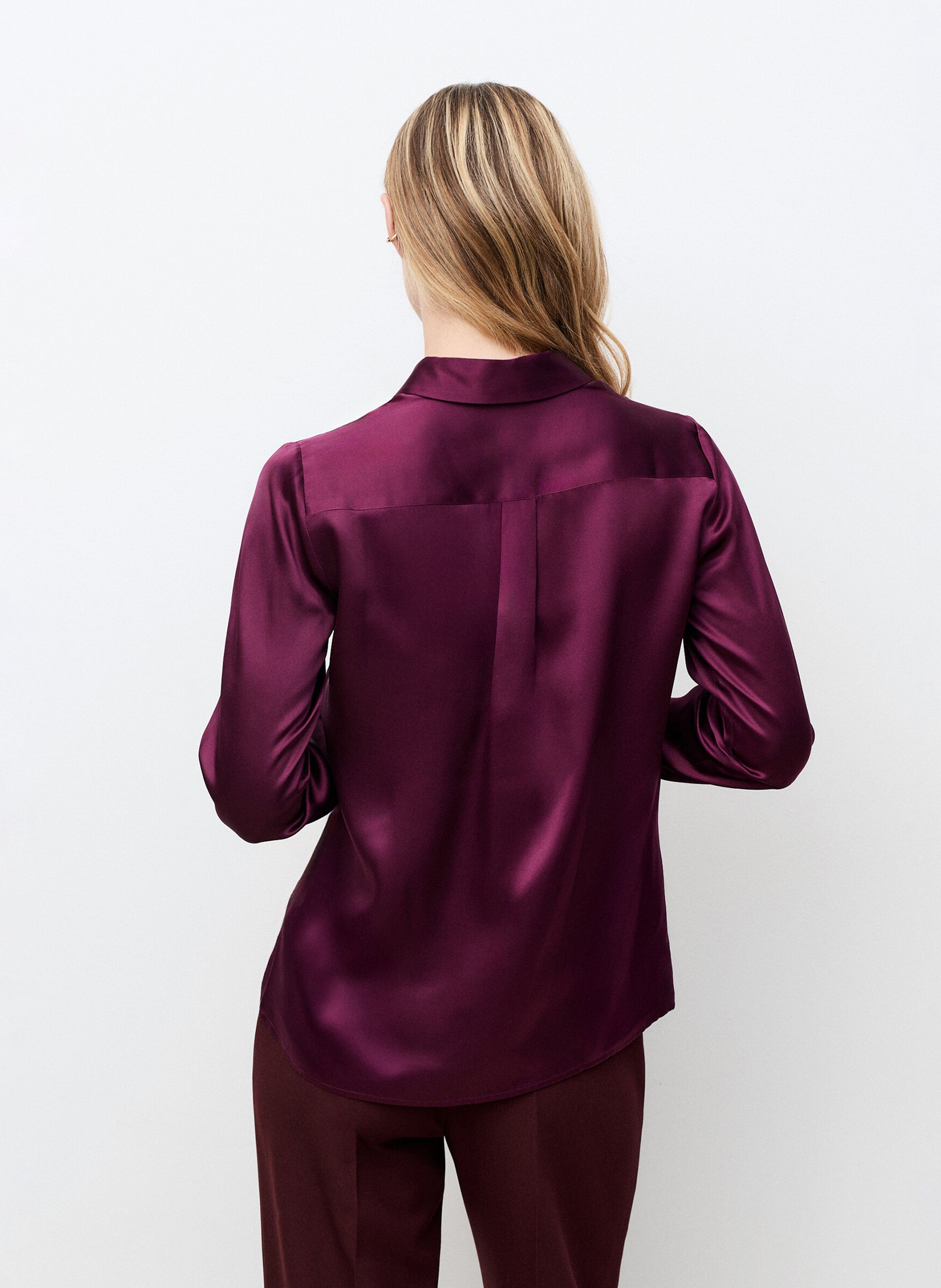 Chemise en soie col classique | Prune CAROLL Femme