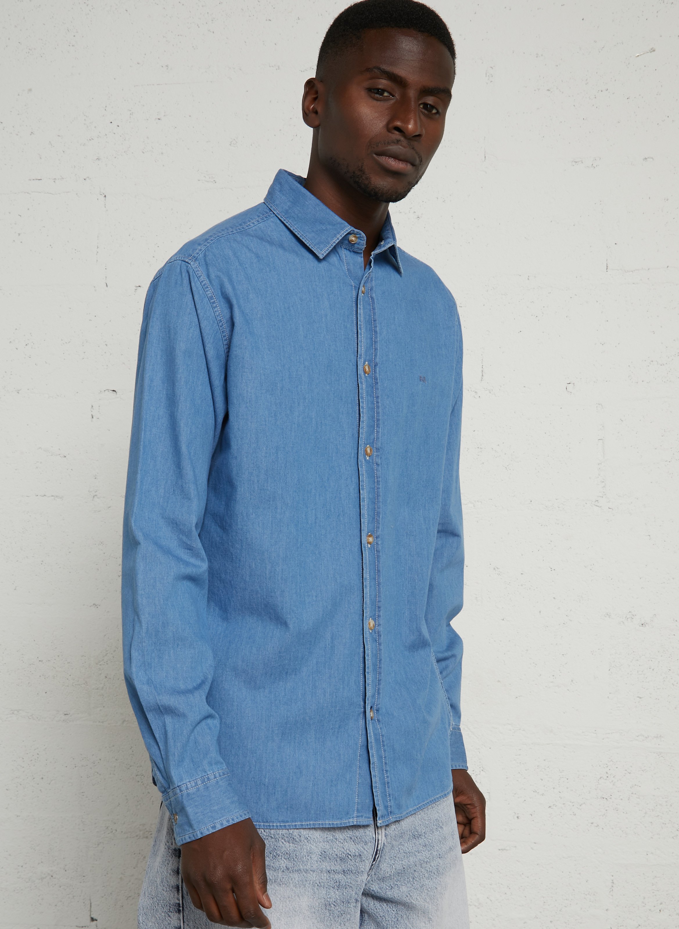 Slimfit-Hemd aus Baumwolle PEPE JEANS Blau